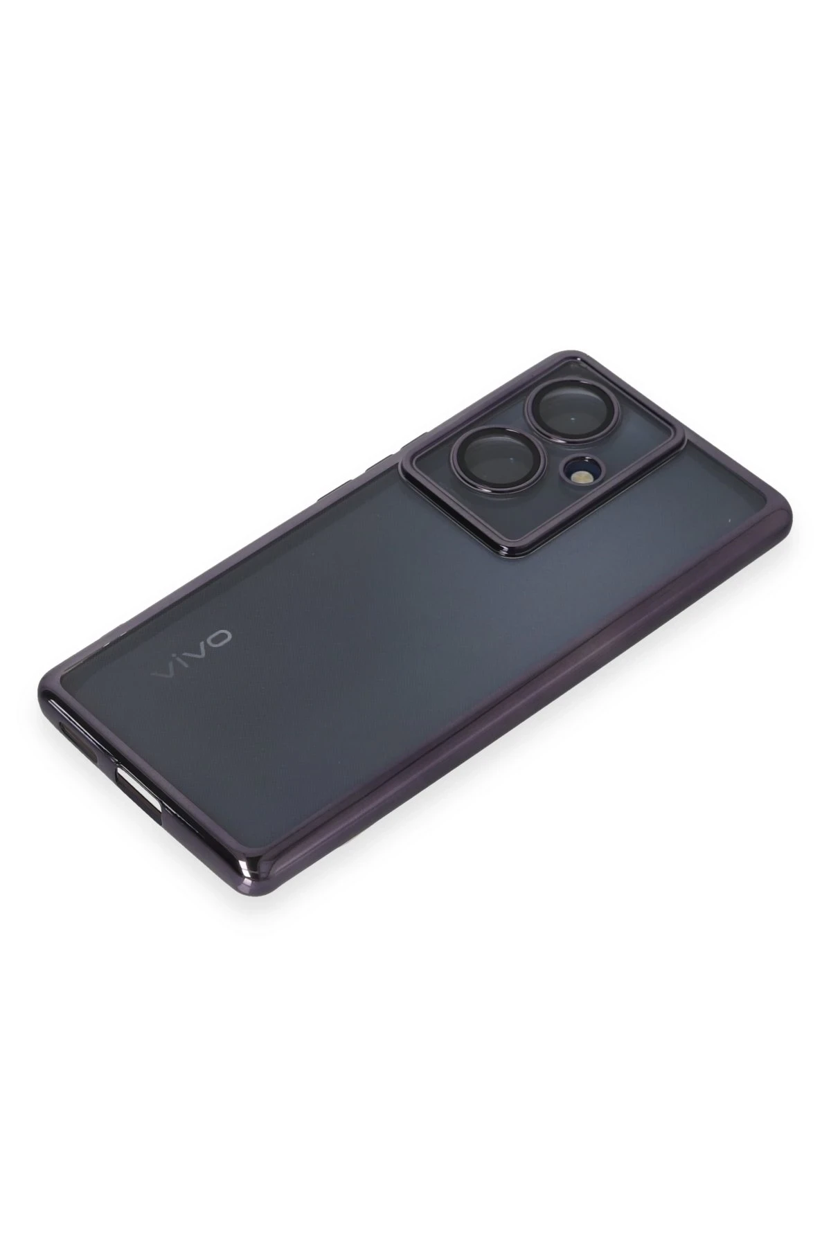 Newface Vivo V29 Lite Kılıf Razer Lensli Silikon - Mor