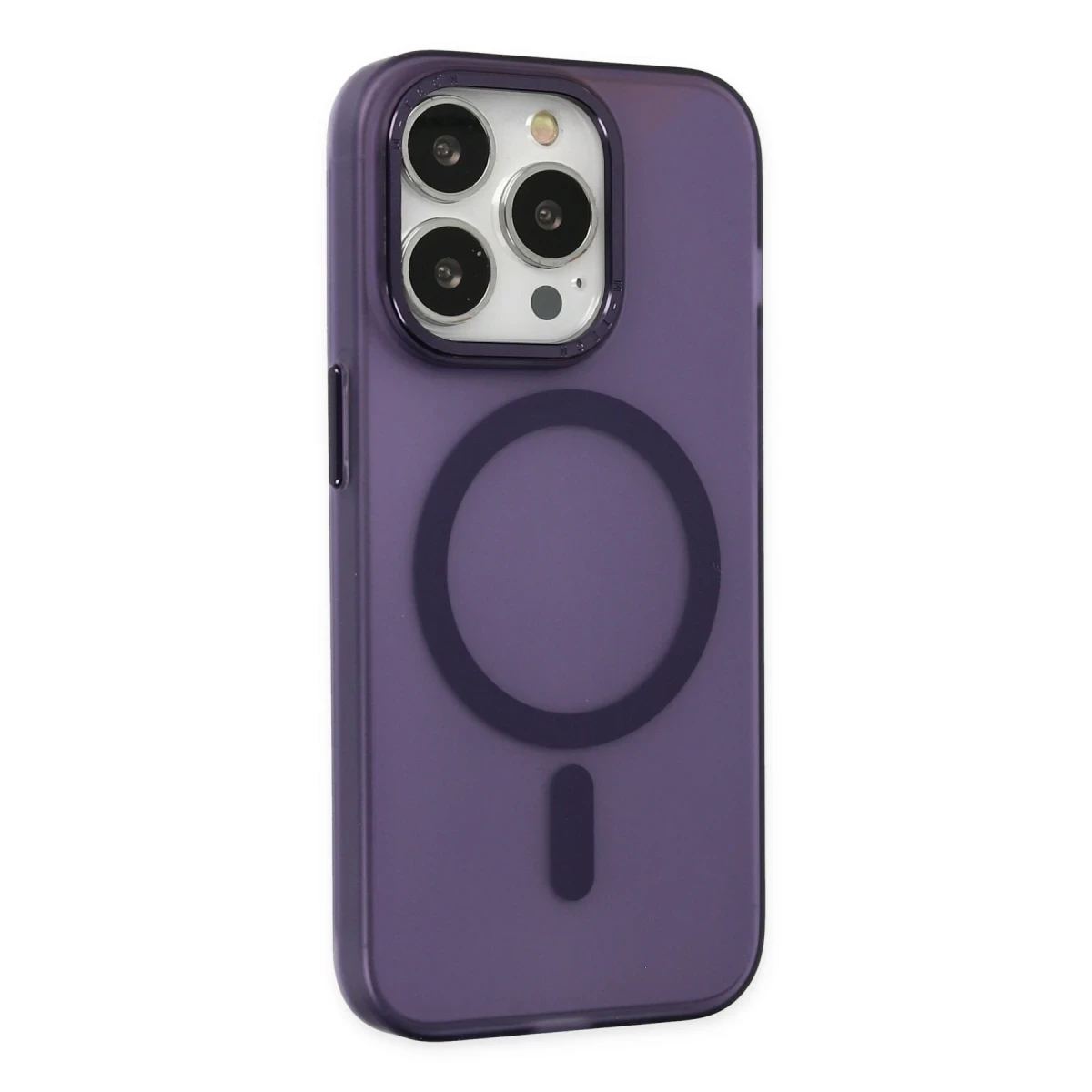 Newface Apple iPhone 14 Pro Kılıf Lodos Magneticsafe Mat Kapak - Mor