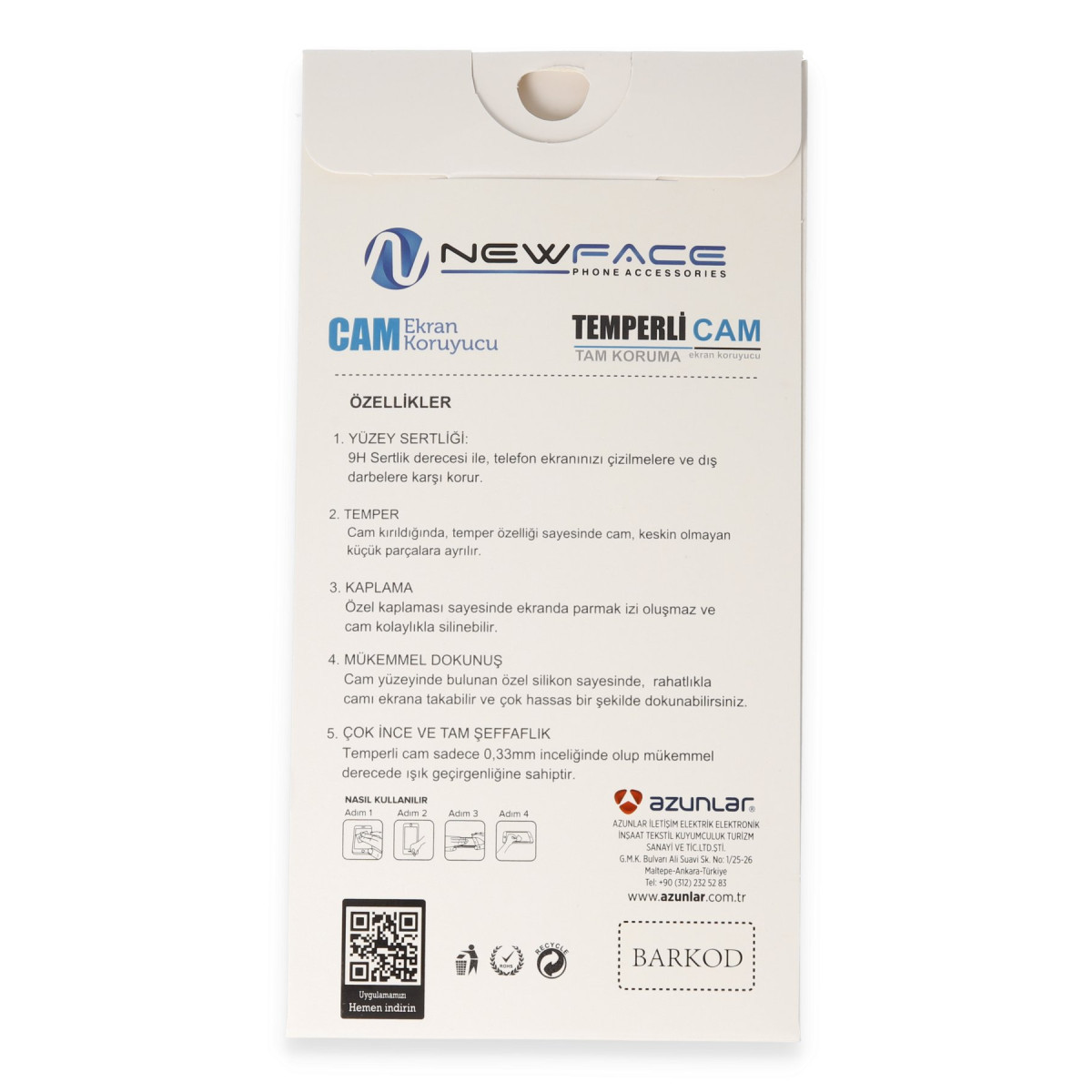 Newface Huawei P30 Lite 3D Antistatik Cam Ekran Koruyucu — görsel 12