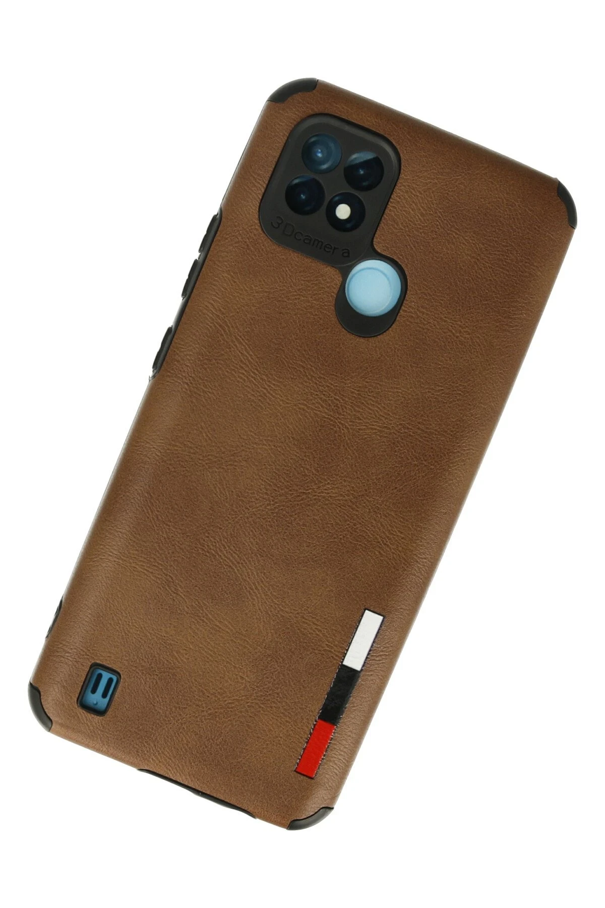 Newface Realme C21 Kılıf Loop Deri Silikon - Kahverengi