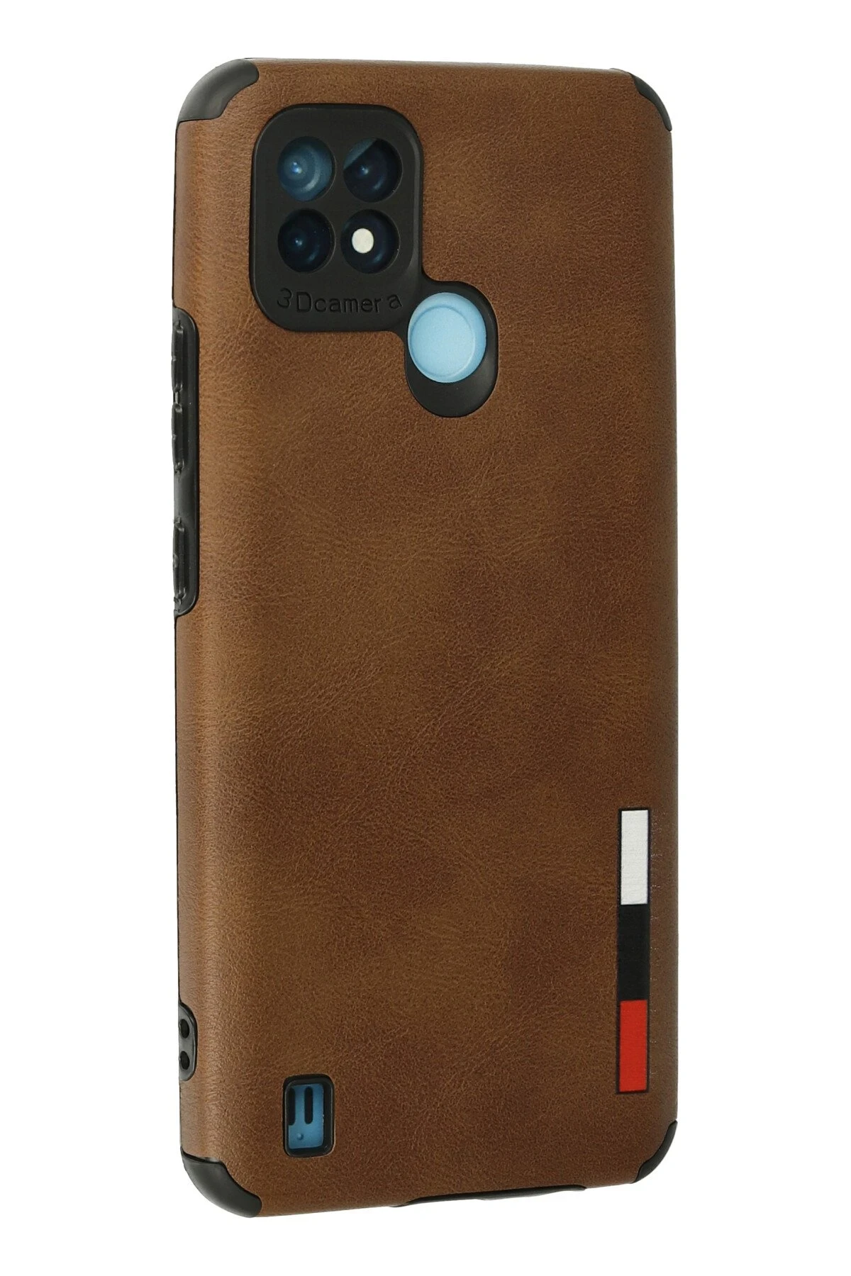 Newface Realme C21 Kılıf Loop Deri Silikon - Kahverengi