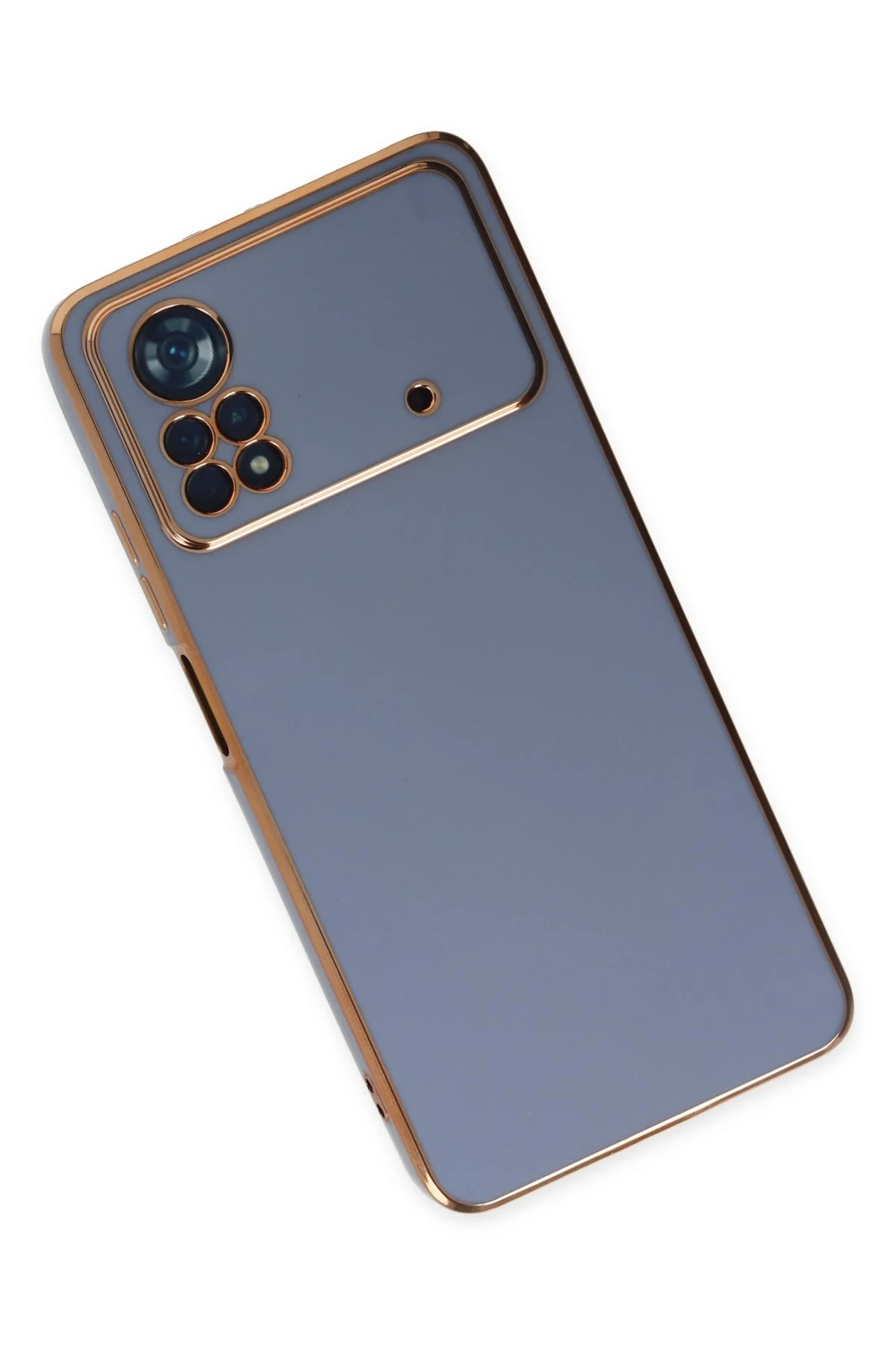 Newface Xiaomi Poco X4 Pro 5G Kılıf Volet Silikon - Mavi