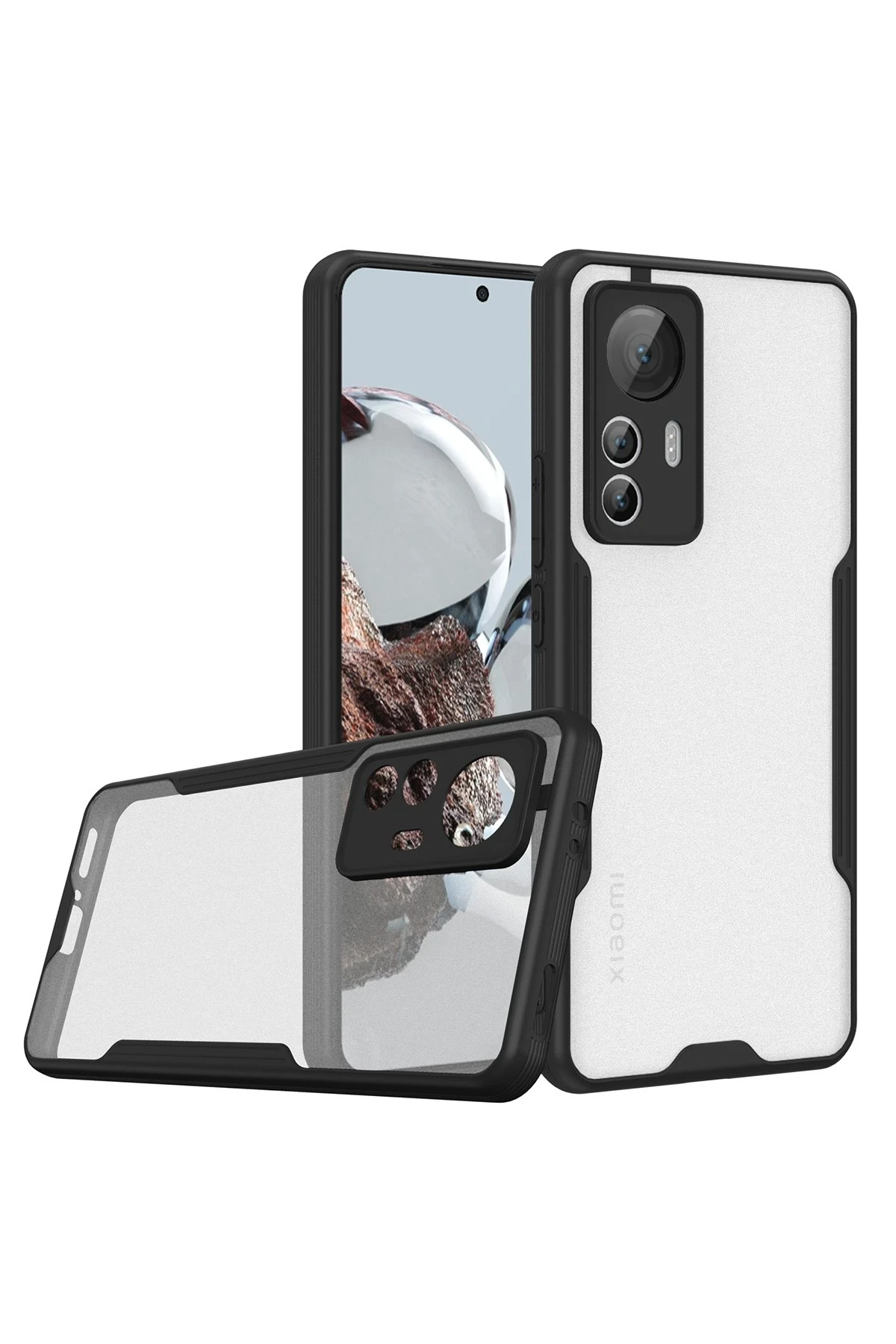 Newface Xiaomi Mi 12T Kılıf Platin Silikon - Siyah