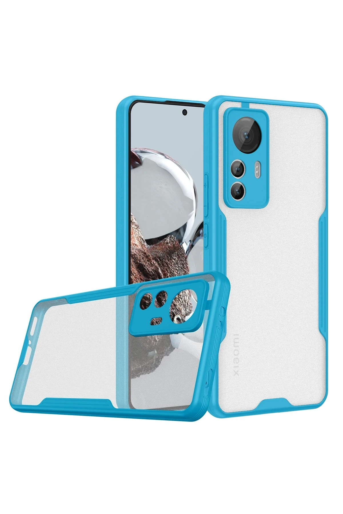 Newface Xiaomi Mi 12T Kılıf Platin Silikon - Mavi
