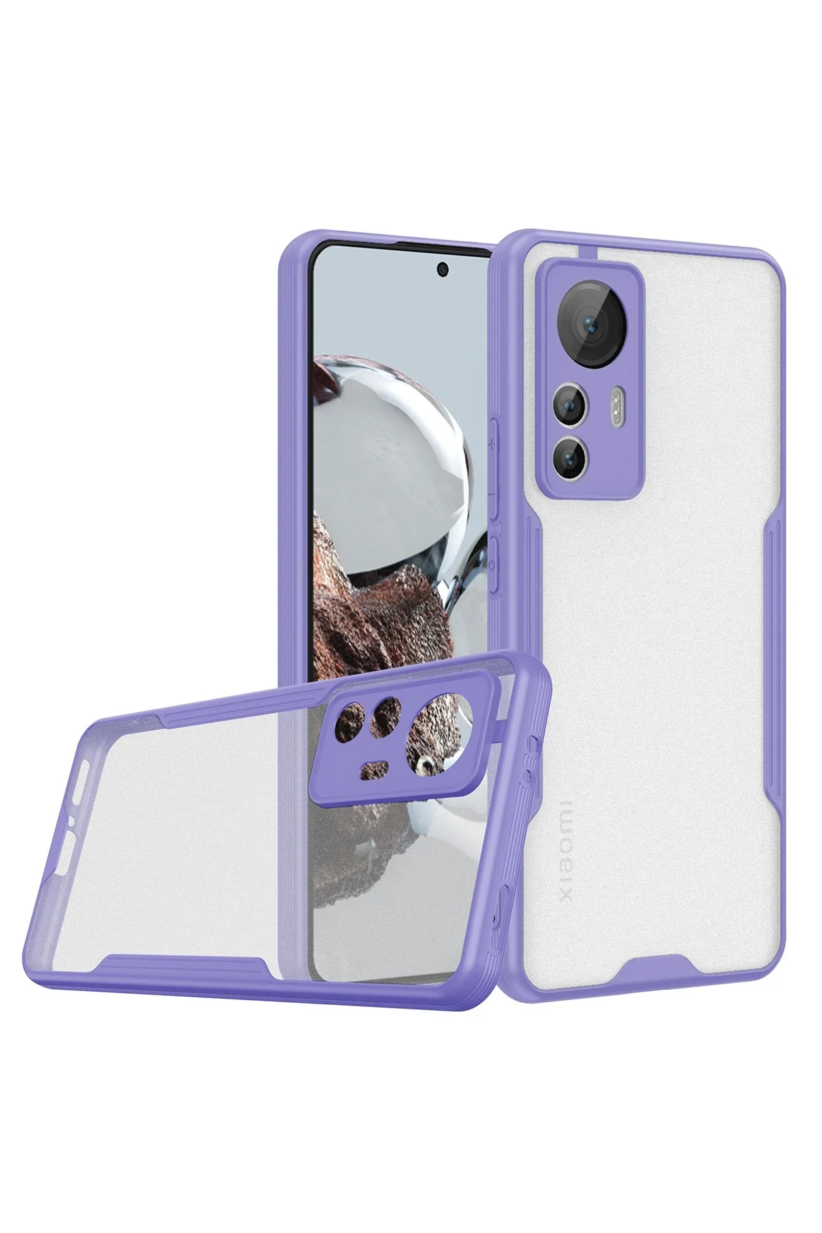 Newface Xiaomi Mi 12T Kılıf Platin Silikon - Lila