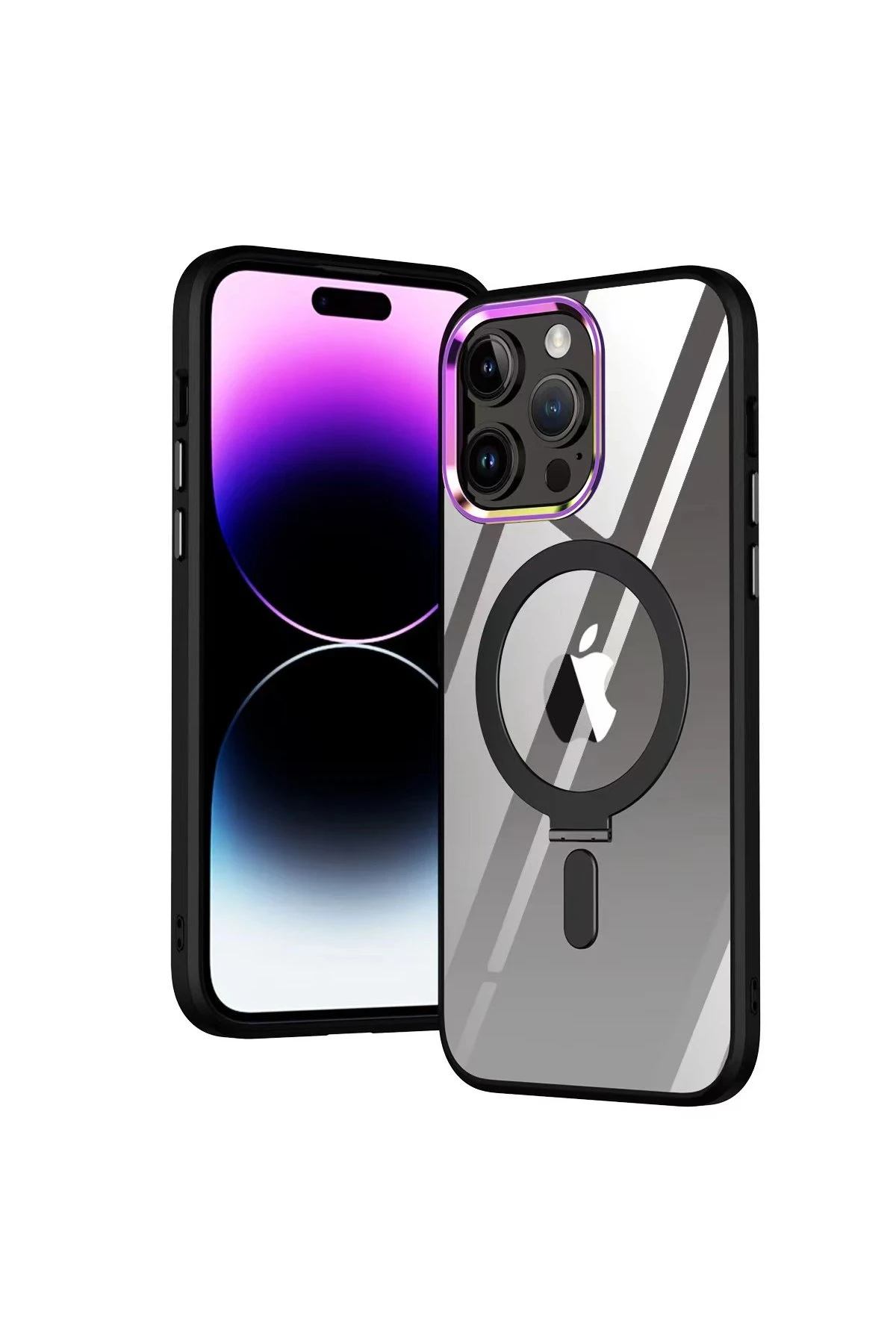 Newface Apple iPhone 14 Pro Kılıf Mudo Magneticsafe Standlı Kapak - Siyah