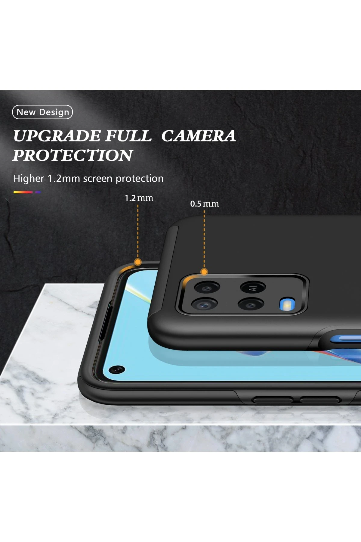 Newface Oppo A54 4G Kılıf Elit Yüzüklü Kapak - Siyah — görsel 3