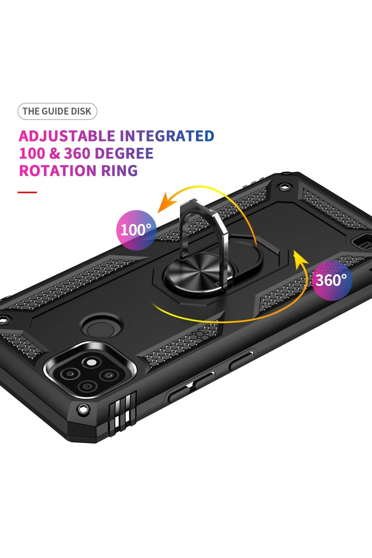 Newface Realme C21 Kılıf Sofya Yüzüklü Silikon Kapak - Siyah — görsel 5
