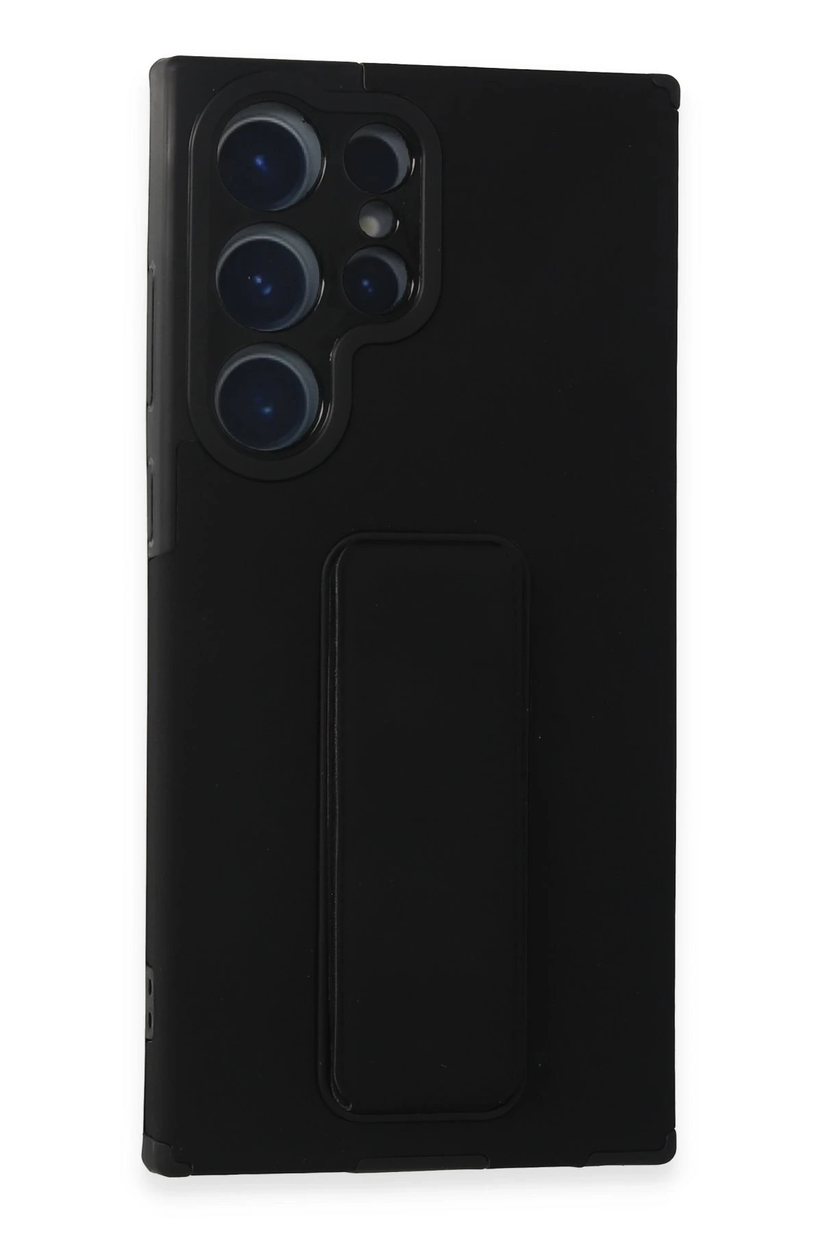 Newface Samsung Galaxy S23 Ultra Kılıf Mega Standlı Silikon - Siyah
