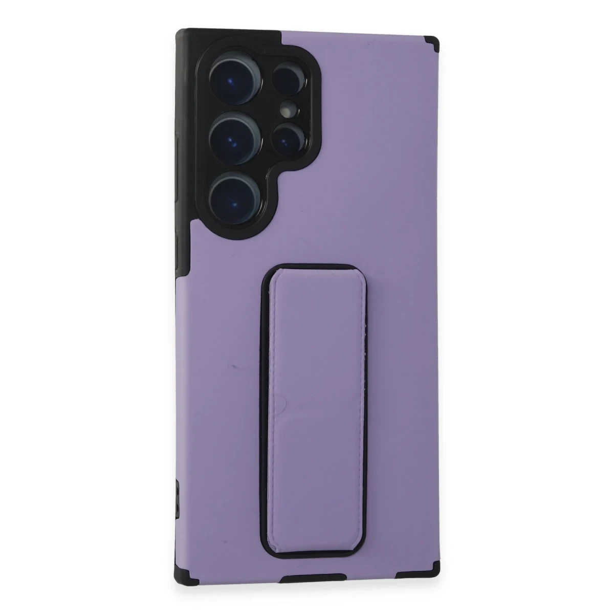 Newface Samsung Galaxy S23 Ultra Kılıf Mega Standlı Silikon - Lila