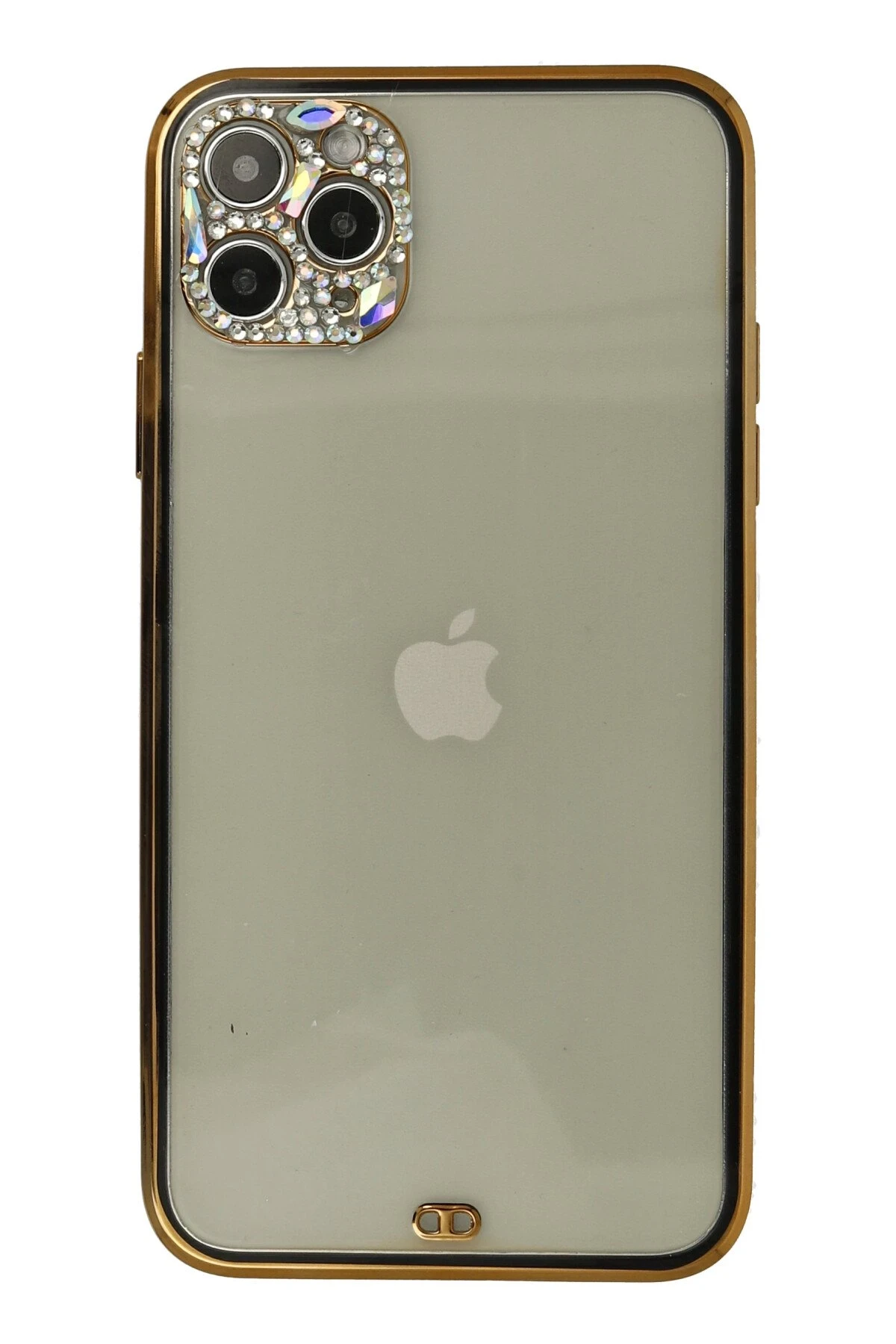 Newface Apple iPhone 11 Pro Kılıf Liva Taşlı Silikon - Siyah