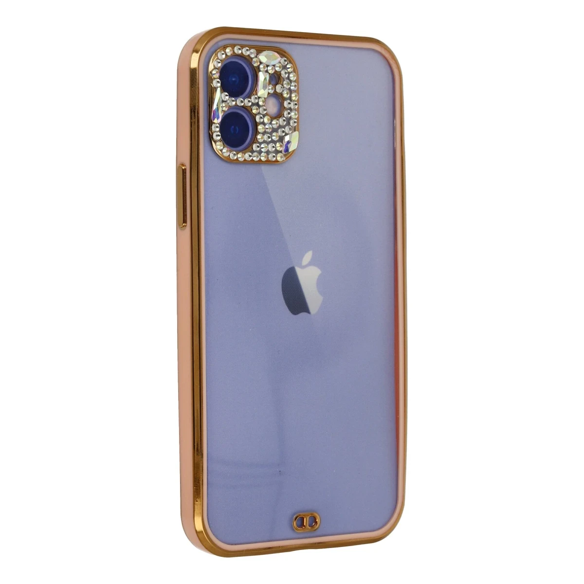 Newface Apple iPhone 12 Kılıf Liva Taşlı Silikon - Pembe