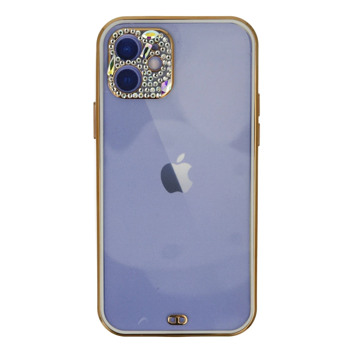 Newface Apple iPhone 12 Kılıf Liva Taşlı Silikon - Beyaz