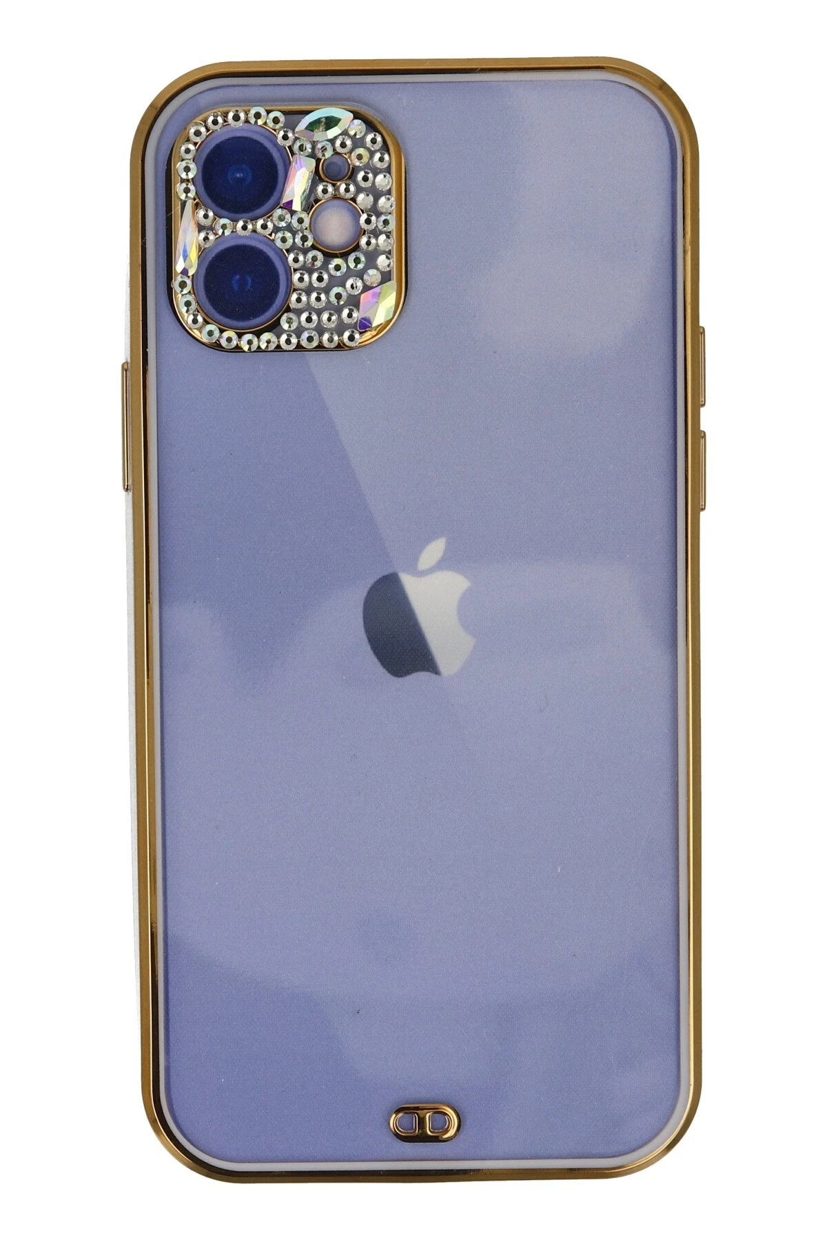 Newface iPhone 12 Kılıf Liva Taşlı Silikon - Mor
