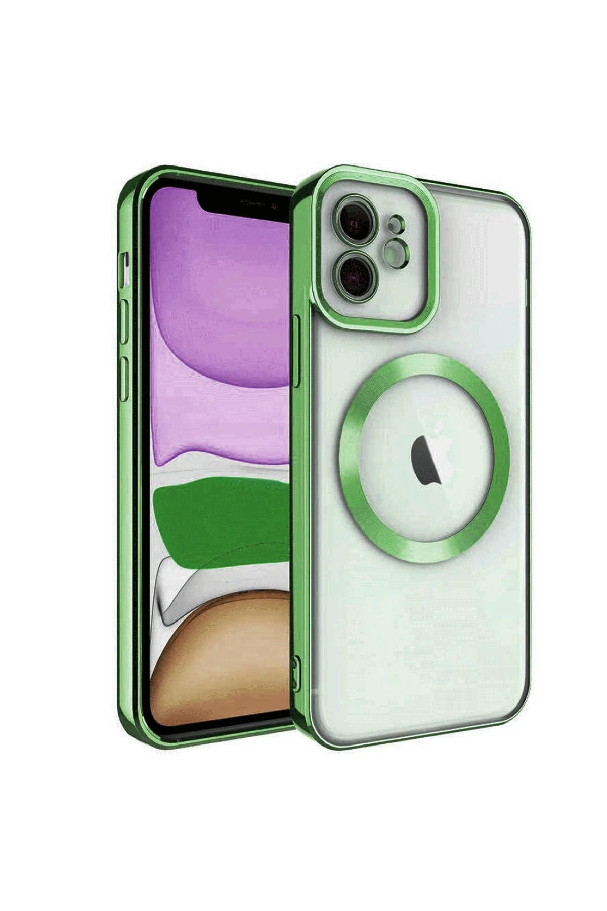 Newface iPhone 12 Kılıf Kross Magneticsafe Kapak - Koyu Yeşil