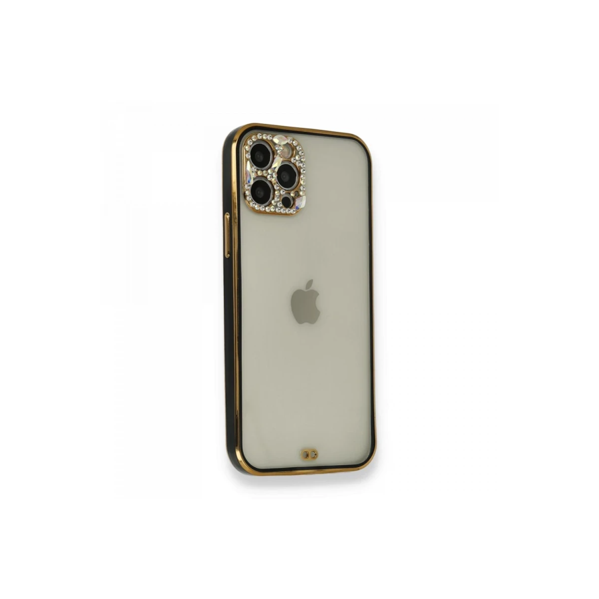 Newface Apple iPhone 12 Pro Kılıf Liva Taşlı Silikon - Siyah — görsel 5