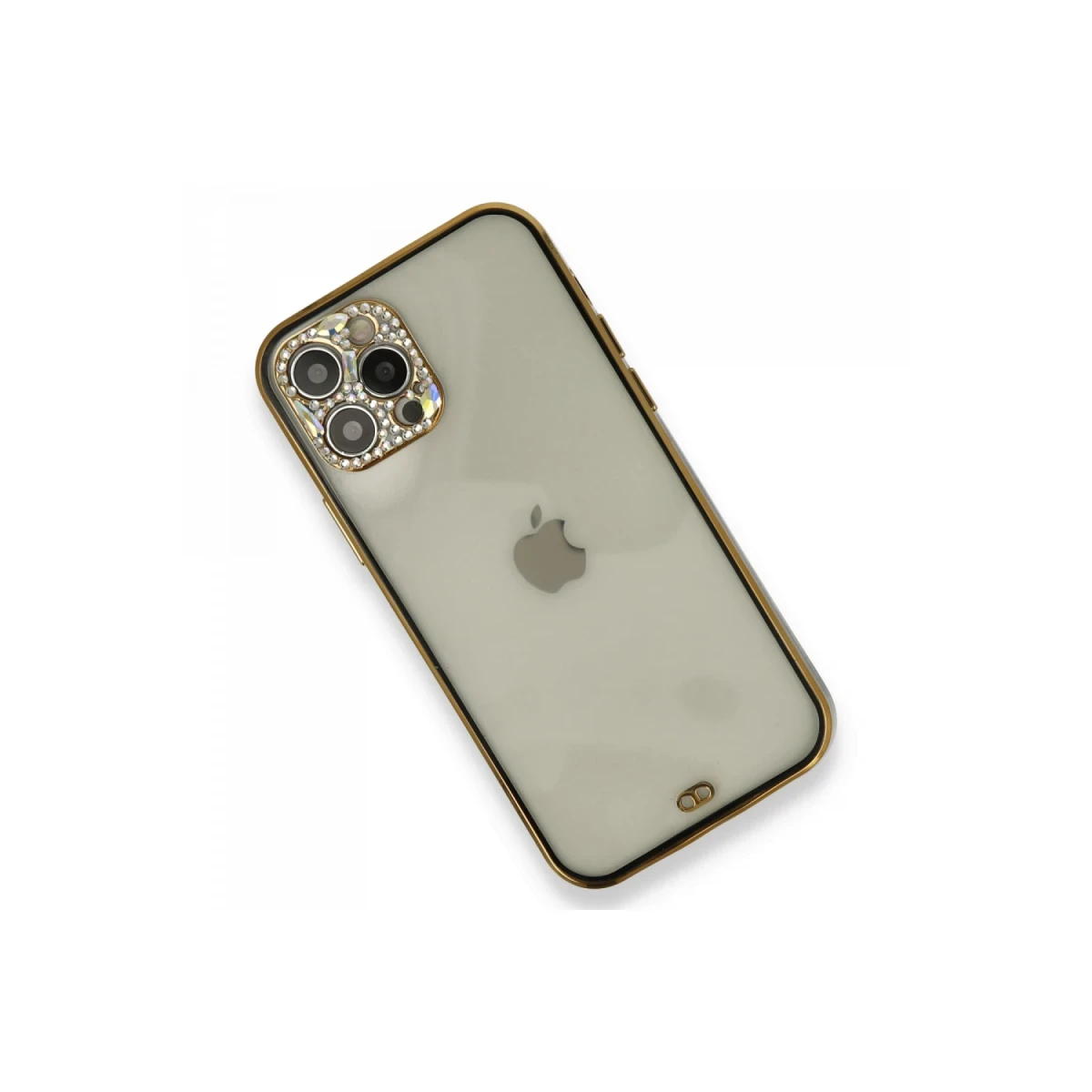 Newface Apple iPhone 12 Pro Kılıf Liva Taşlı Silikon - Siyah — görsel 6
