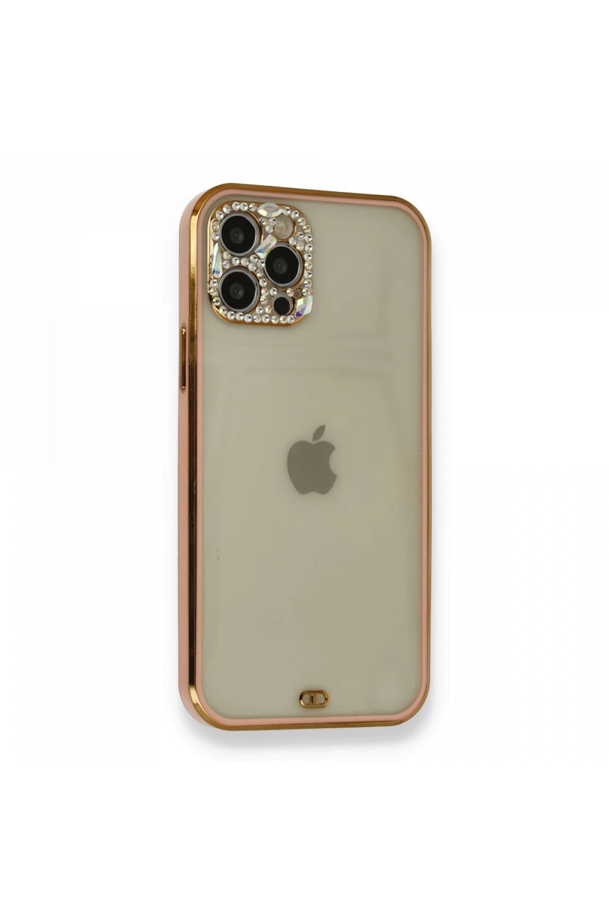 Newface iPhone 12 Pro Kılıf Liva Taşlı Silikon - Pembe