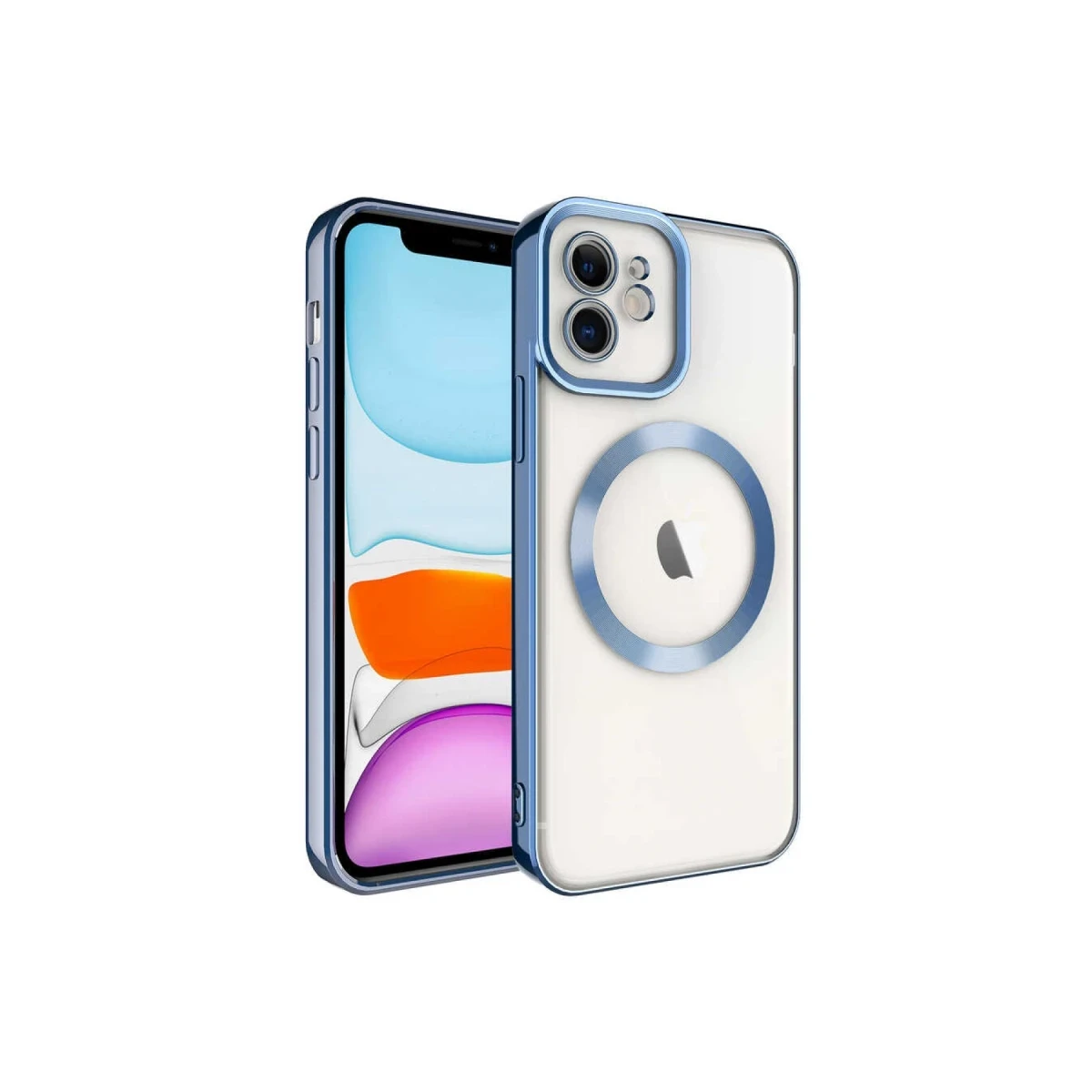 Newface Apple iPhone 12 Kılıf Kross Magneticsafe Kapak - Sierra Blue