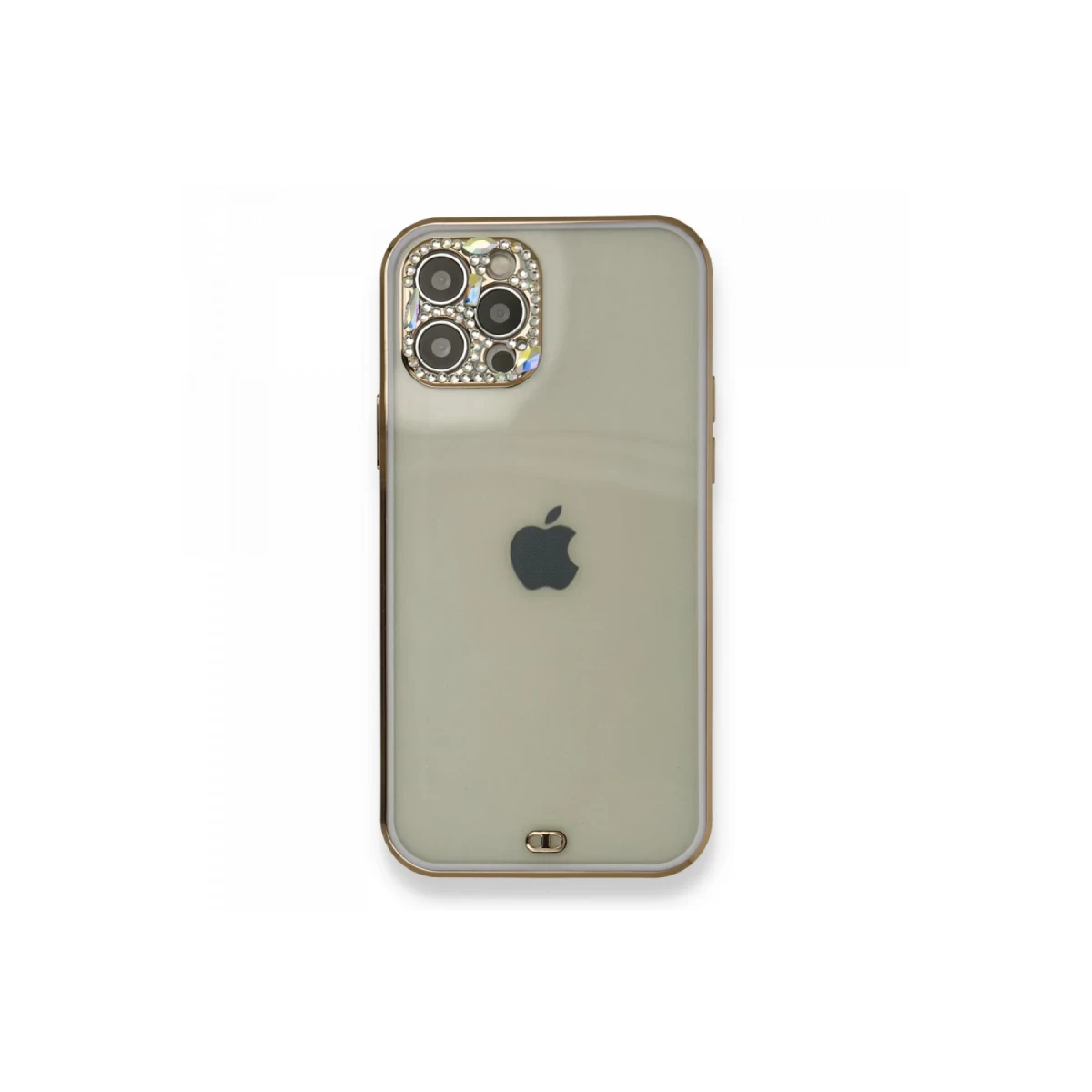 Newface Apple iPhone 12 Pro Kılıf Liva Taşlı Silikon - Mor