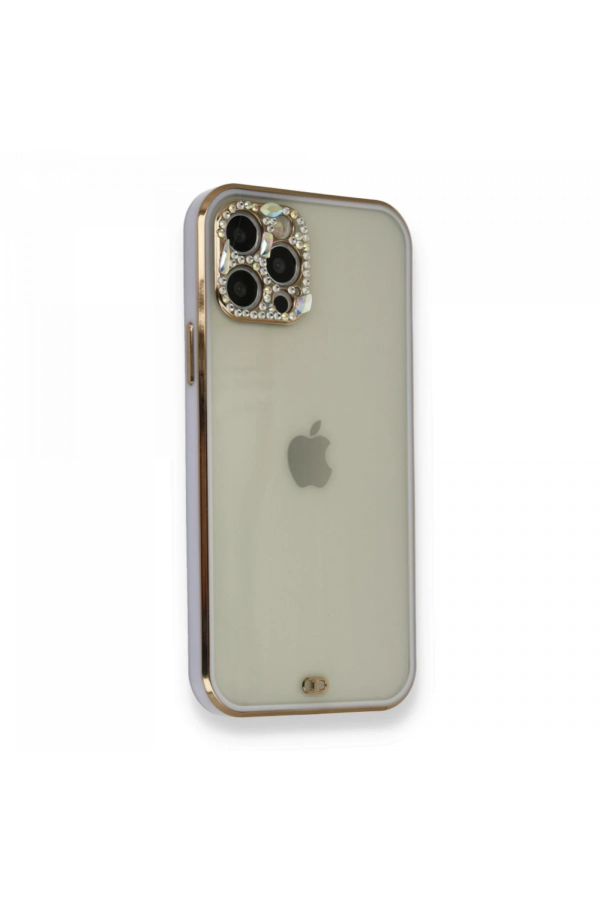 Newface iPhone 12 Pro Kılıf Liva Taşlı Silikon - Mor