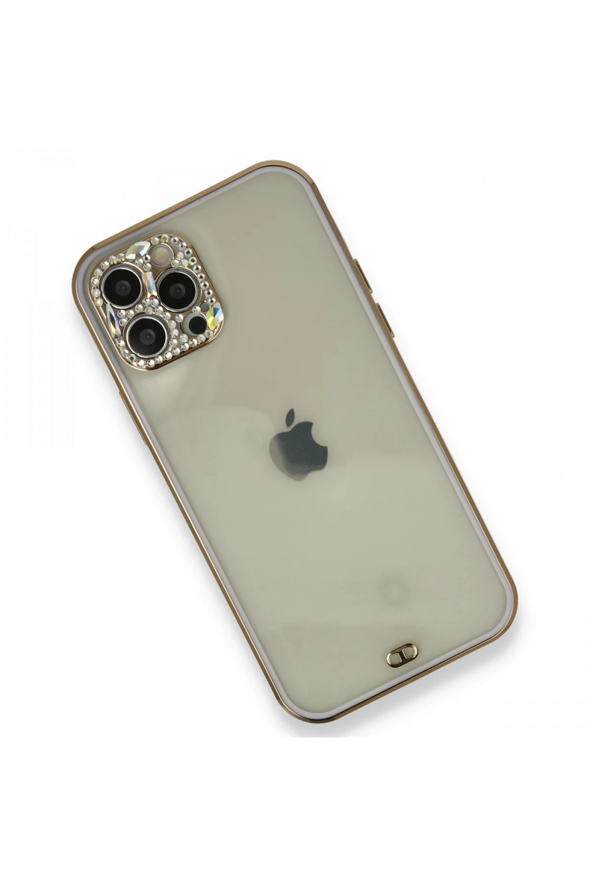 Newface iPhone 12 Pro Kılıf Liva Taşlı Silikon - Mor