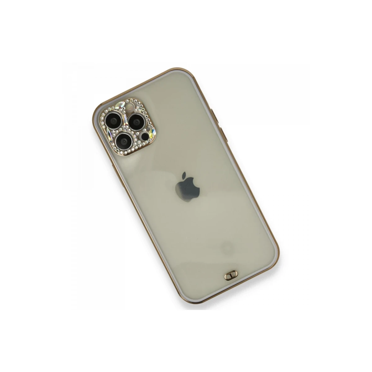 Newface Apple iPhone 12 Pro Kılıf Liva Taşlı Silikon - Mor