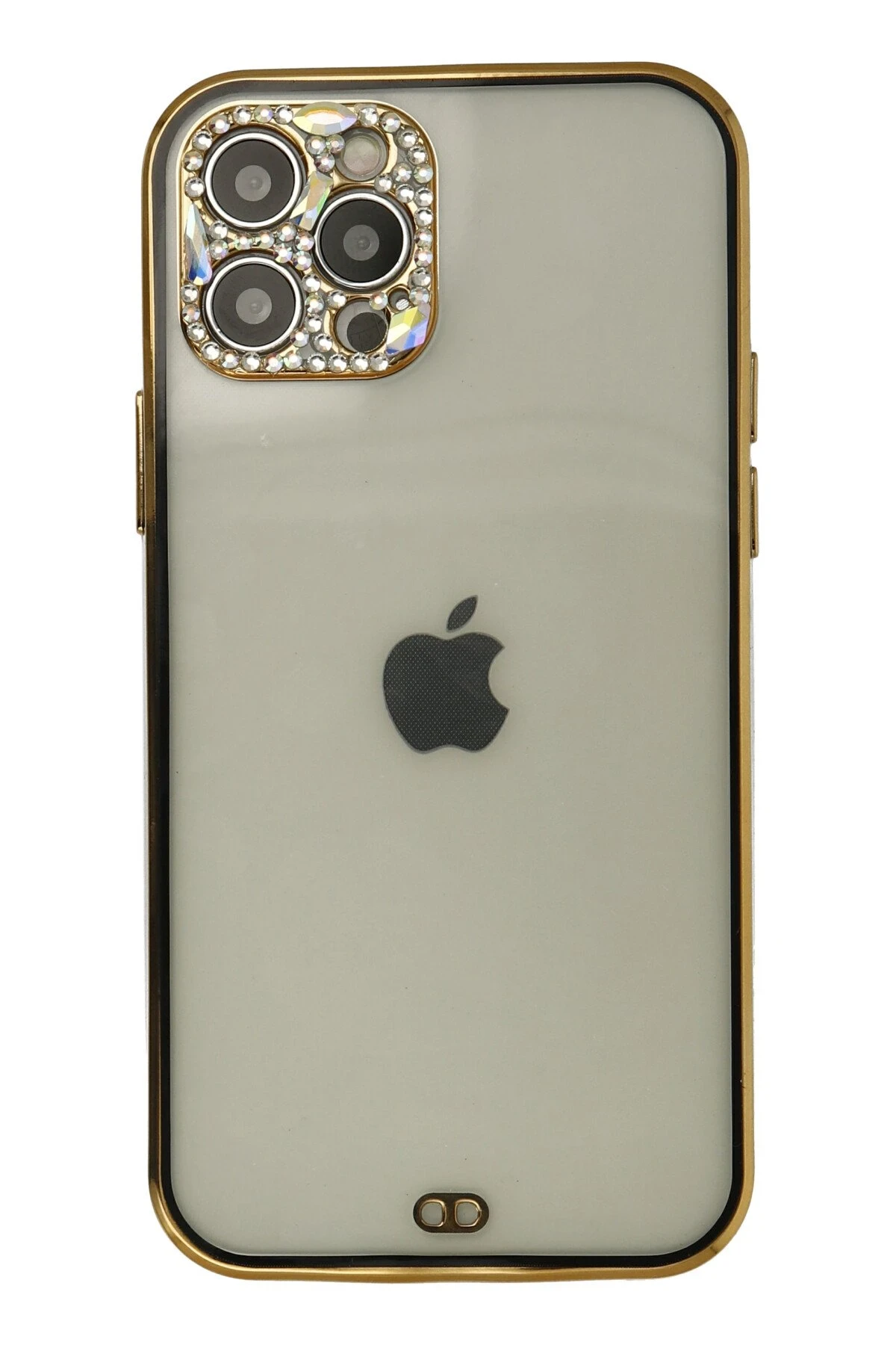 Newface Apple iPhone 12 Pro Max Kılıf Liva Taşlı Silikon - Siyah