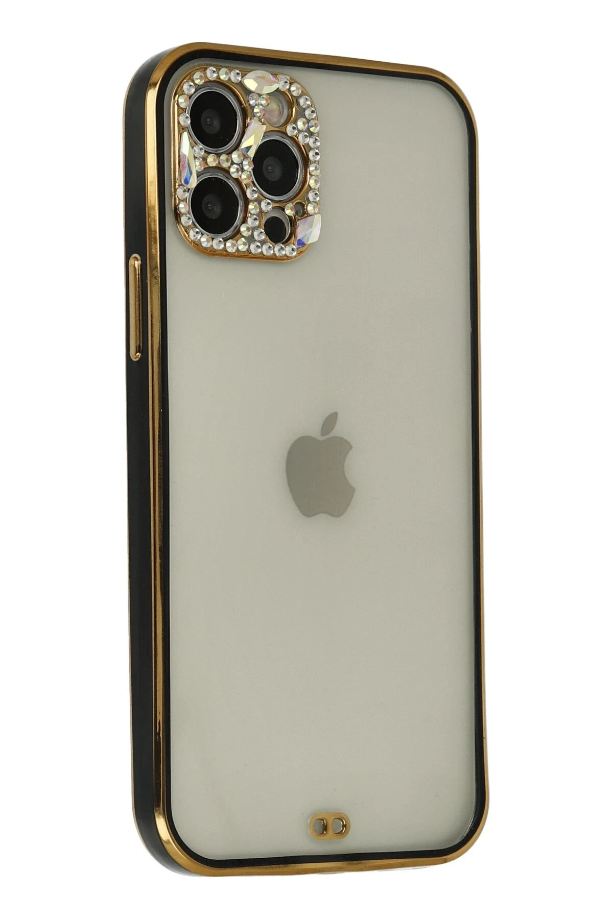 Newface Apple iPhone 12 Pro Max Kılıf Liva Taşlı Silikon - Siyah — görsel 2