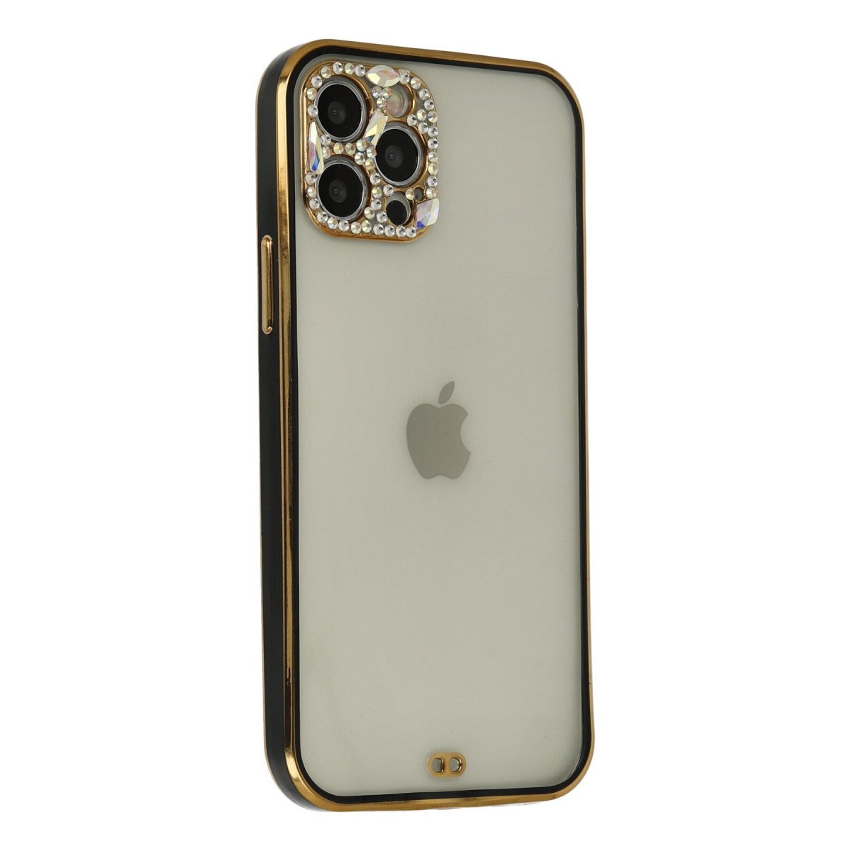 Newface Apple iPhone 12 Pro Max Kılıf Liva Taşlı Silikon - Siyah — görsel 8