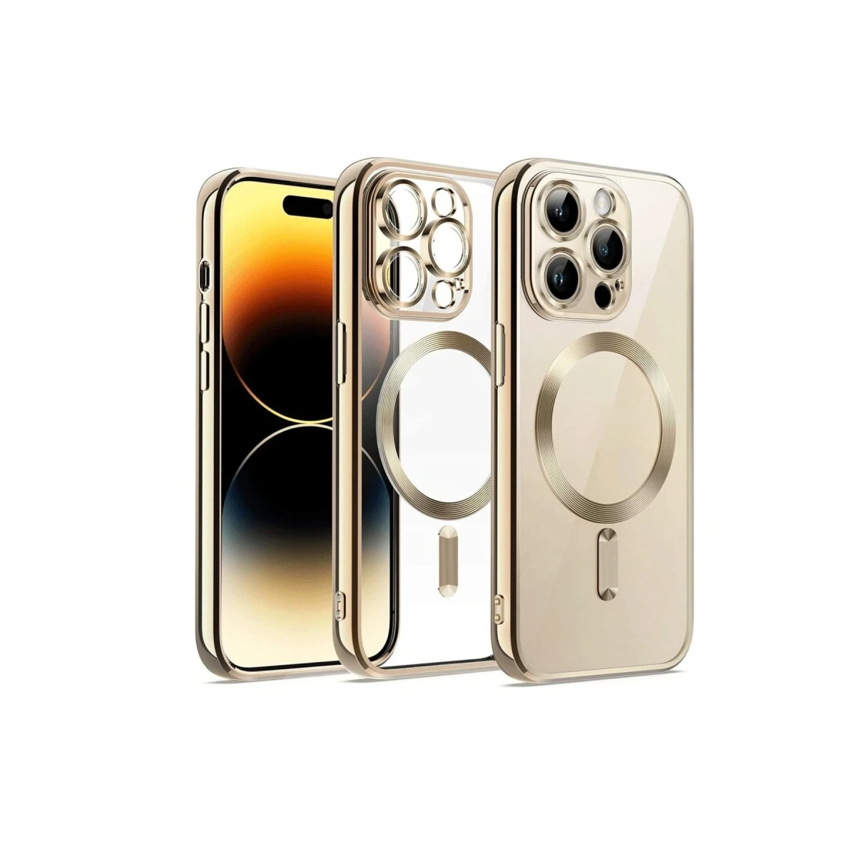 Newface Apple iPhone 12 Pro Kılıf Kross Magneticsafe Kapak - Gold