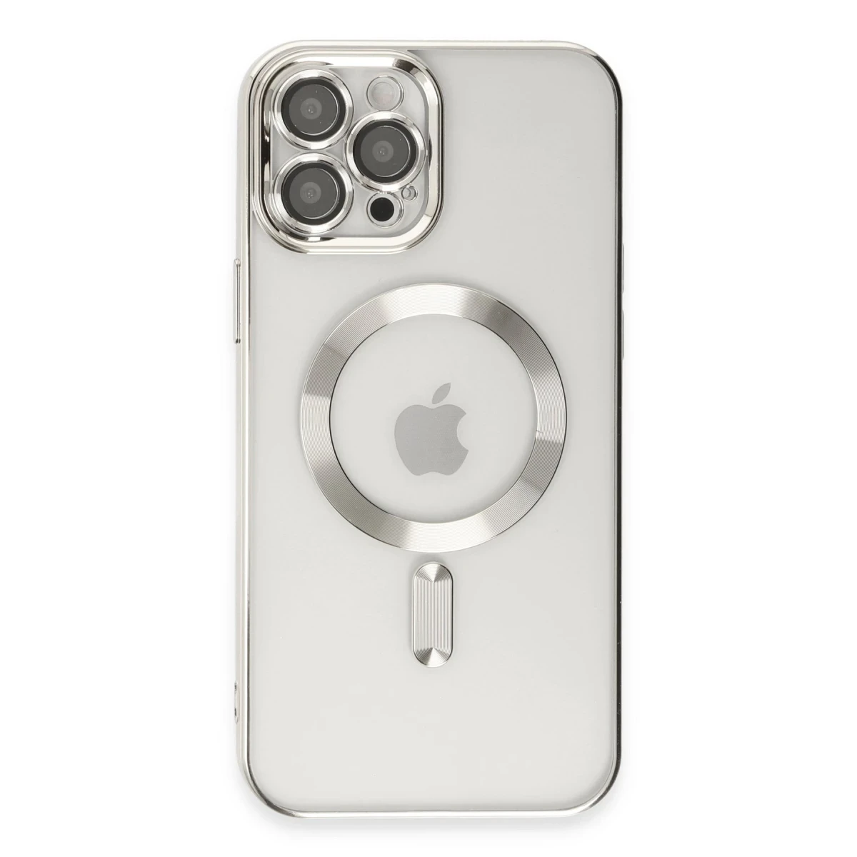 Newface Apple iPhone 12 Pro Max Kılıf Kross Magneticsafe Kapak - Gümüş