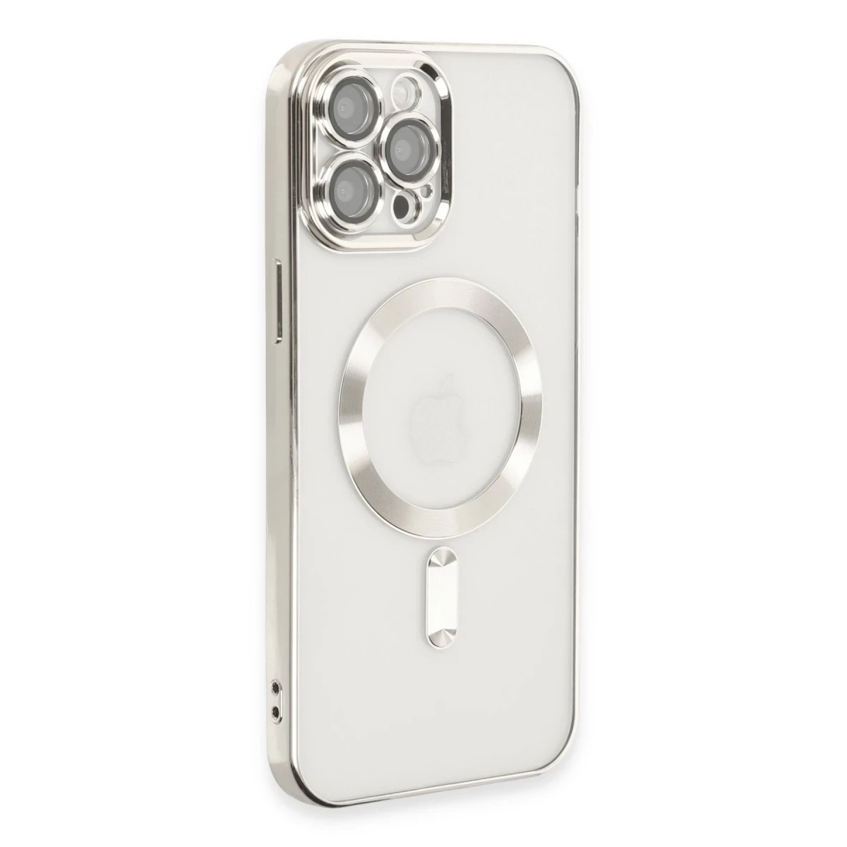 Newface Apple iPhone 12 Pro Max Kılıf Kross Magneticsafe Kapak - Gümüş
