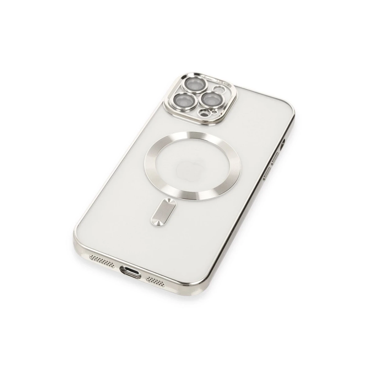 Newface Apple iPhone 12 Pro Max Kılıf Kross Magneticsafe Kapak - Gümüş