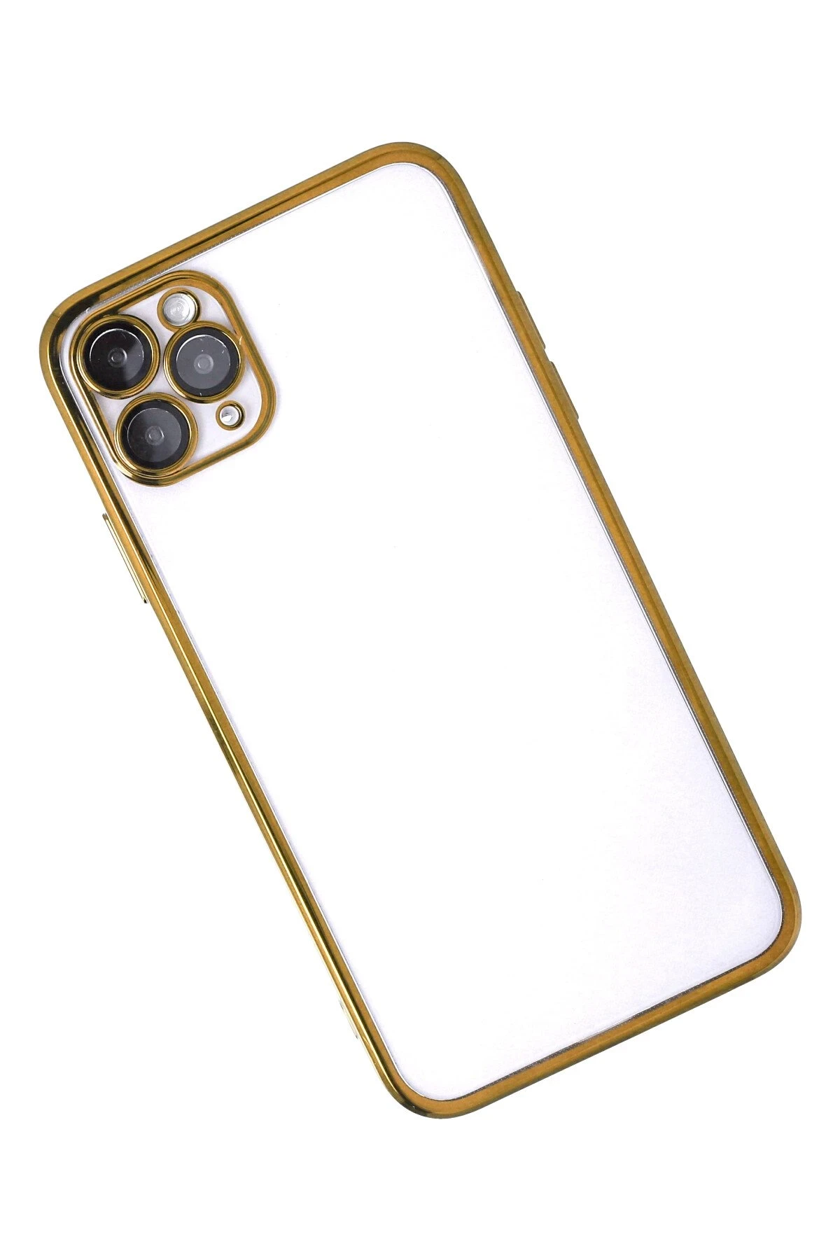 Newface iPhone 11 Pro Kılıf Razer Lensli Silikon - Gold