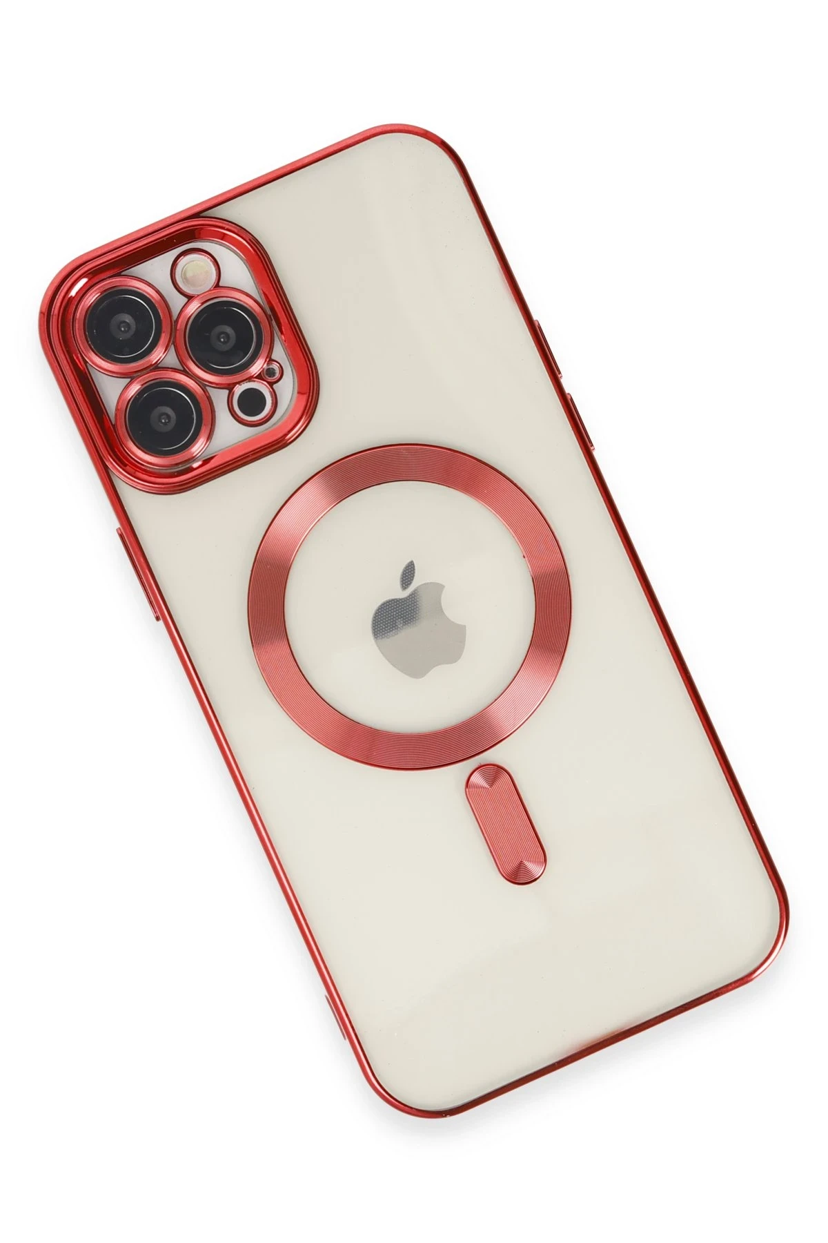 Newface iPhone 12 Pro Max Kılıf Kross Magneticsafe Kapak - Kırmızı