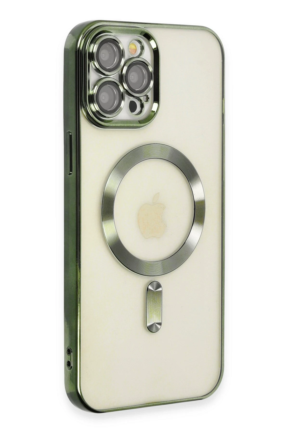 Newface iPhone 12 Pro Max Kılıf Kross Magneticsafe Kapak - Koyu Yeşil