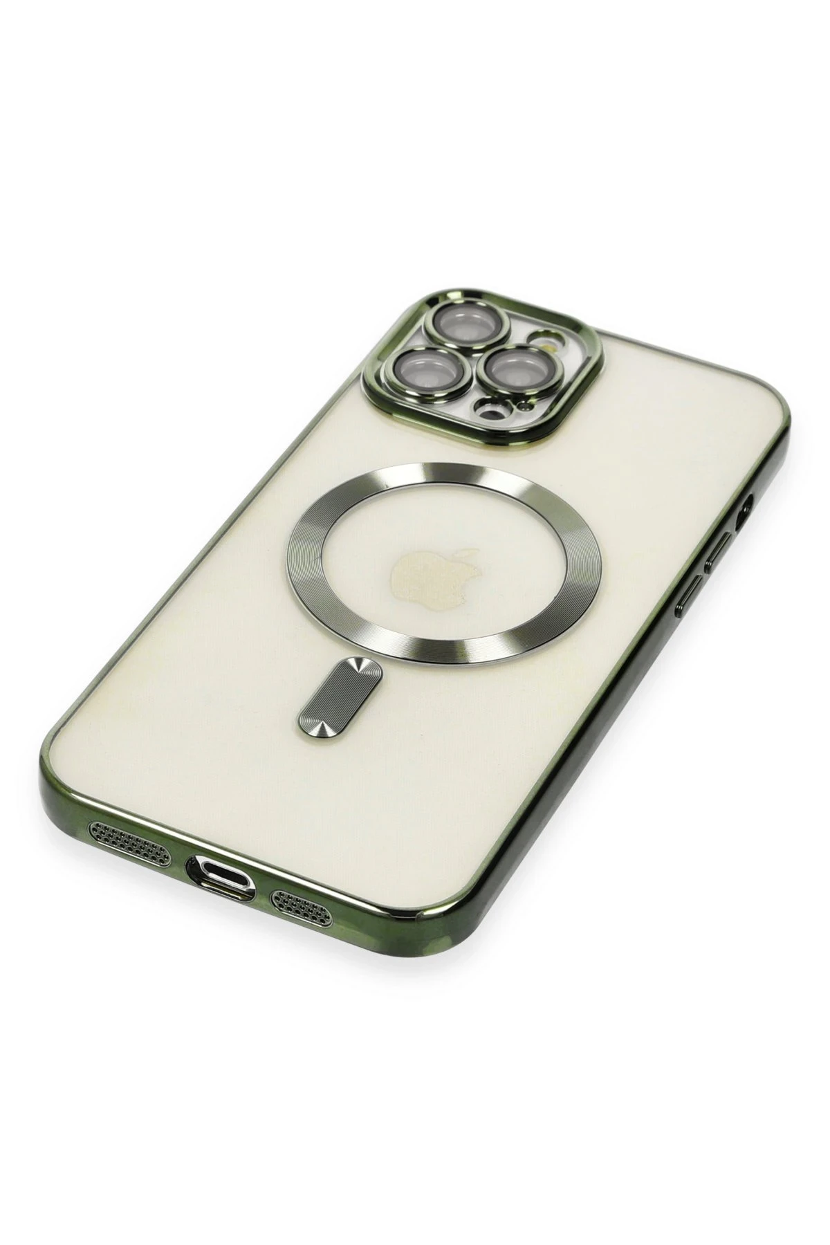 Newface iPhone 12 Pro Max Kılıf Kross Magneticsafe Kapak - Koyu Yeşil