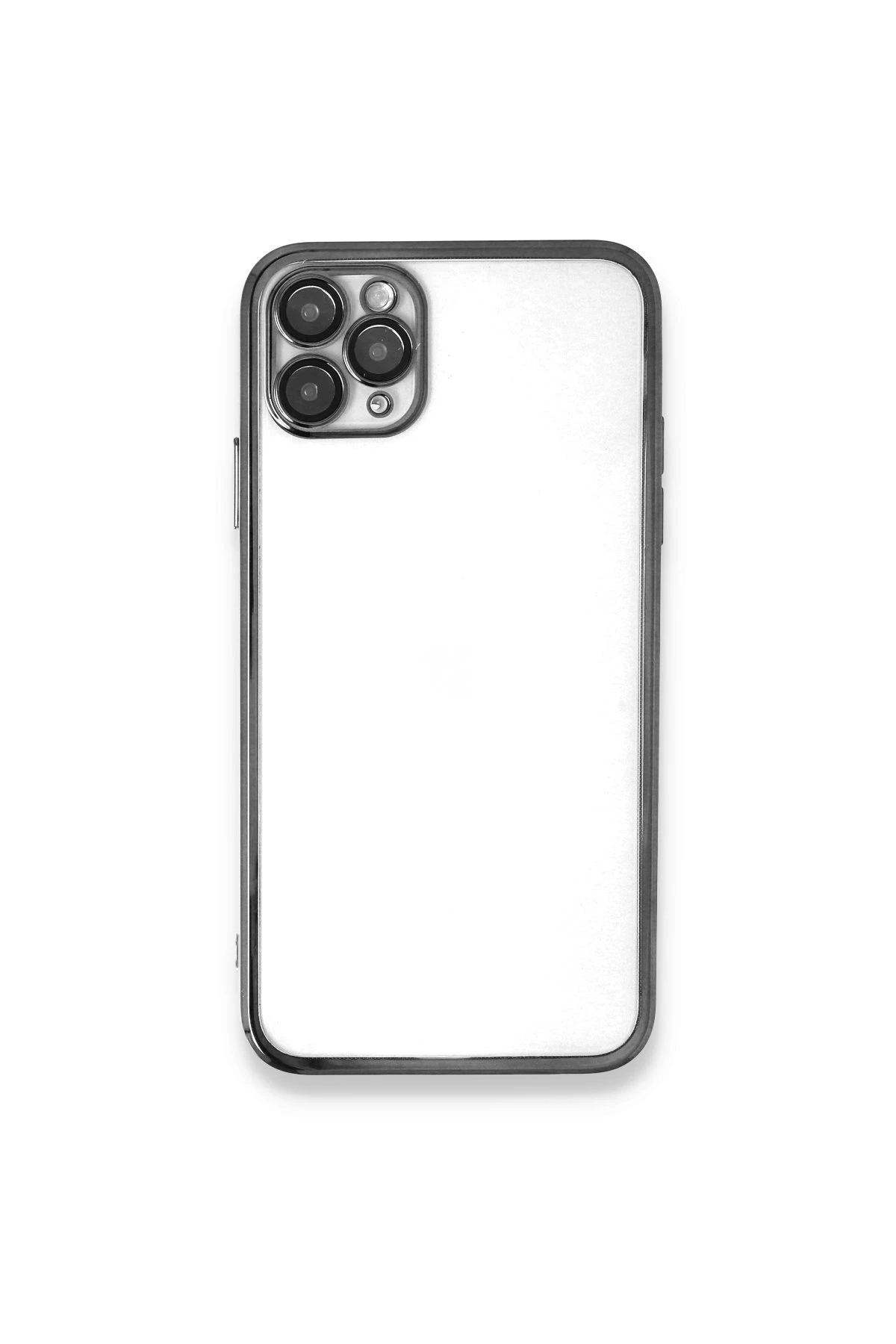 Newface iPhone 11 Pro Max Kılıf Razer Lensli Silikon - Gümüş