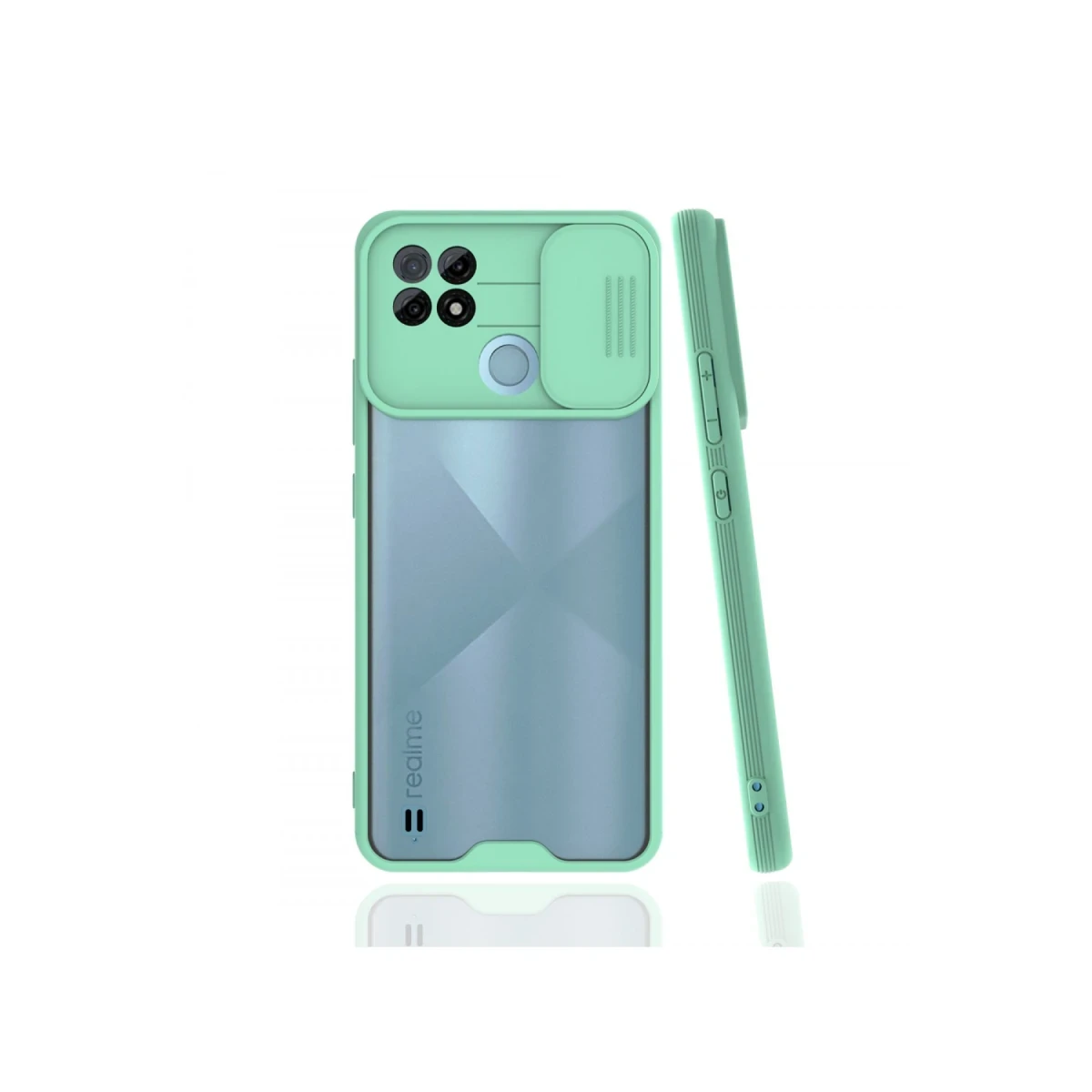 Newface Realme C21 Kılıf Platin Kamera Koruma Silikon - Açık Yeşil — görsel 2