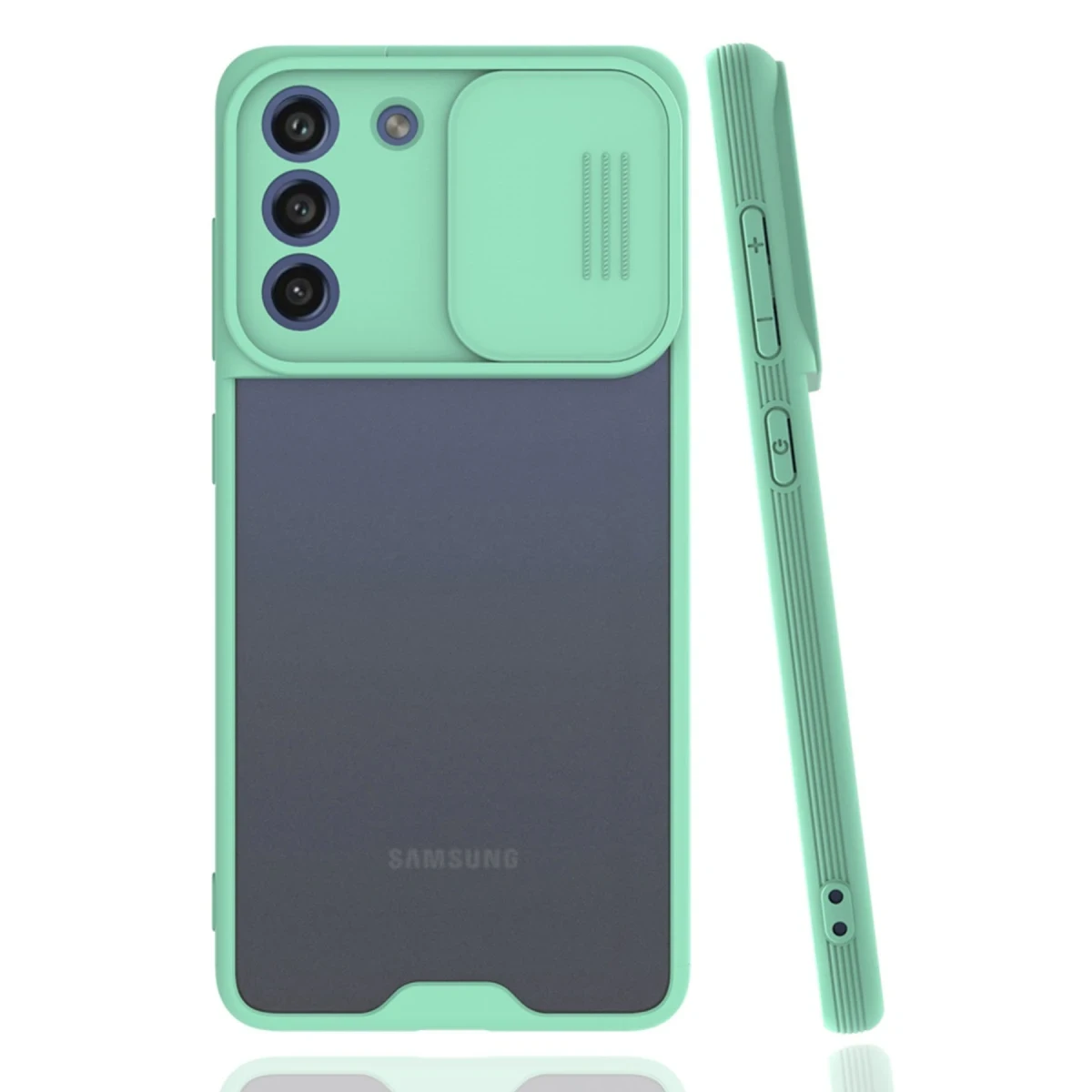 Newface Samsung Galaxy S21 FE Kılıf Platin Kamera Koruma Silikon - Açık Yeşil — görsel 2