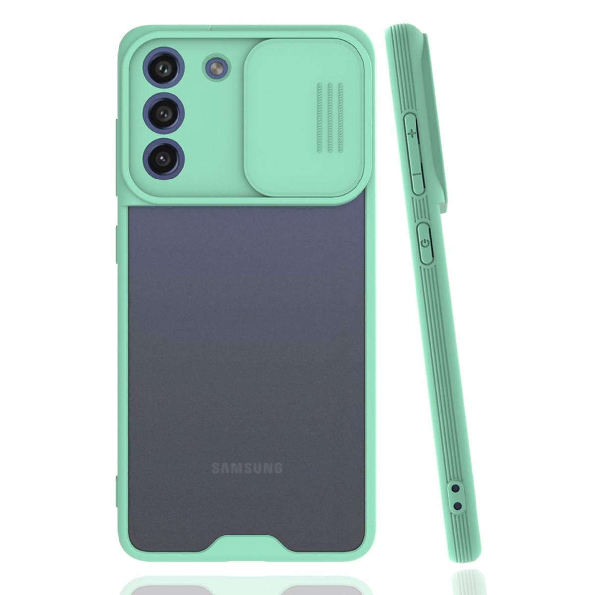 Newface Samsung Galaxy S21 FE Kılıf Platin Kamera Koruma Silikon - Açık Yeşil — görsel 3