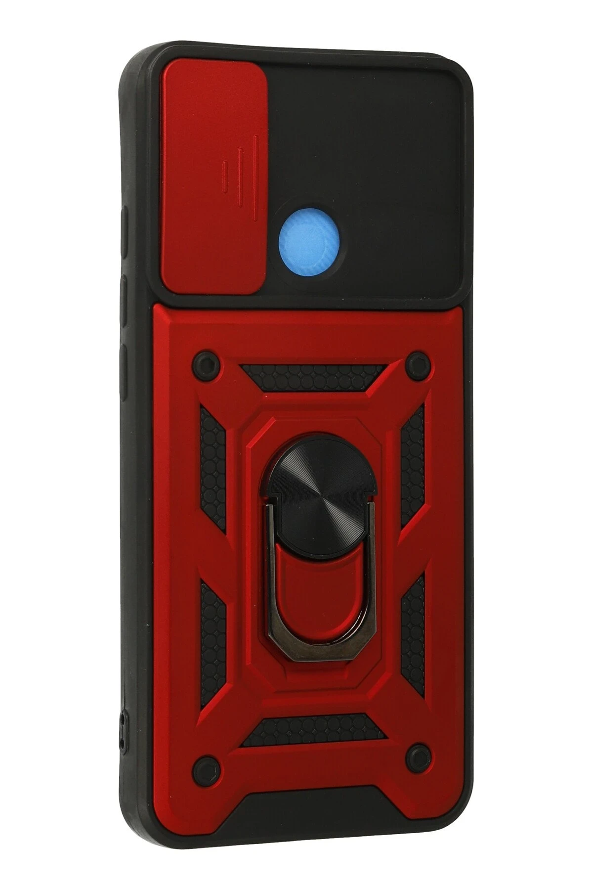 Newface Xiaomi Redmi 9C Kılıf Pars Lens Yüzüklü Silikon - Kırmızı