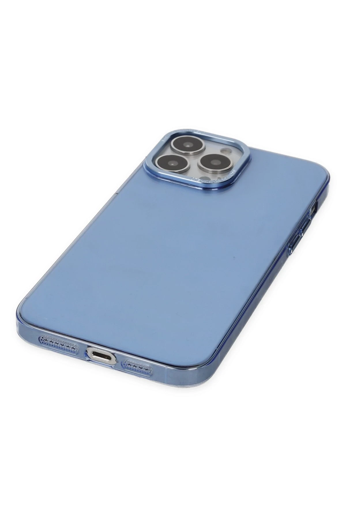 Newface iPhone 13 Pro Kılıf Anka PC Sert Metal Kapak - Mavi