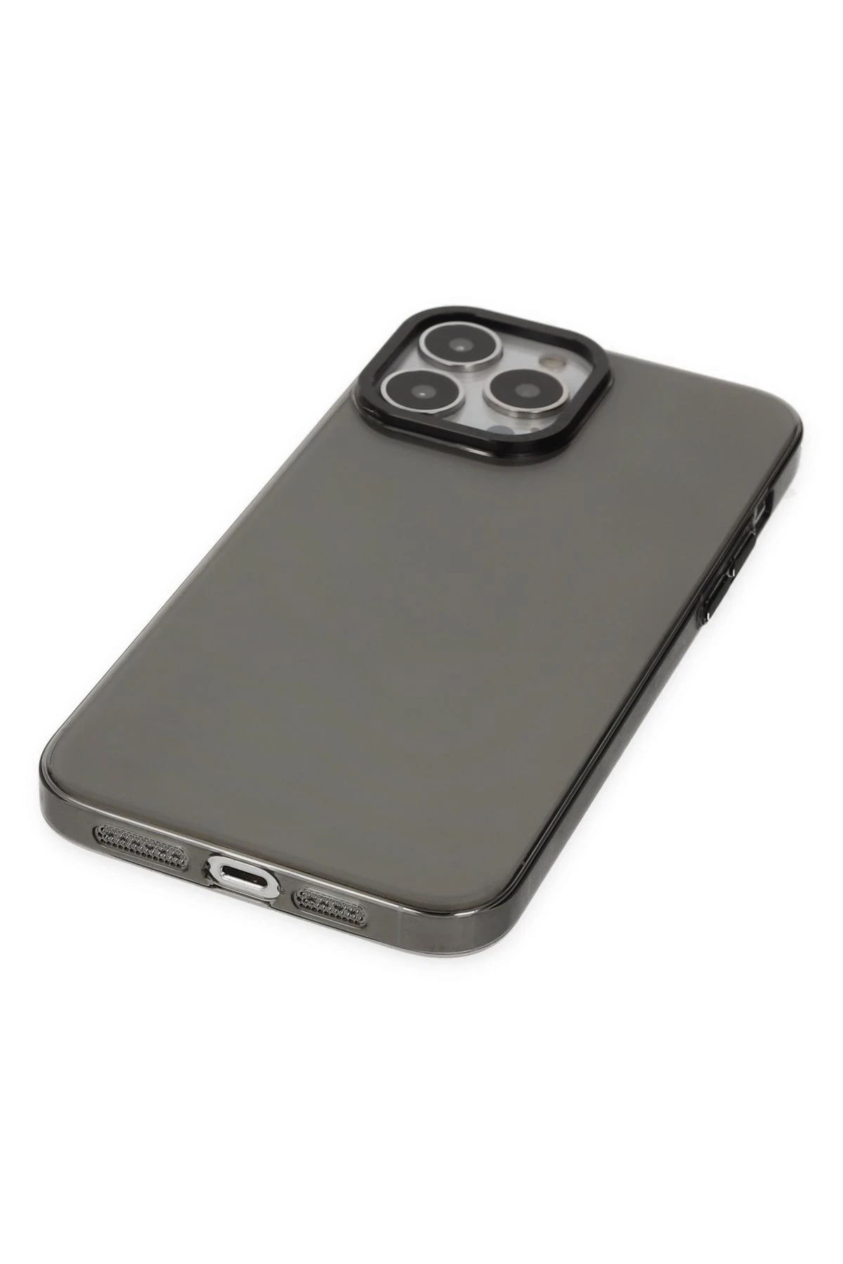 Newface iPhone 13 Pro Max Kılıf Anka PC Sert Metal Kapak - Siyah