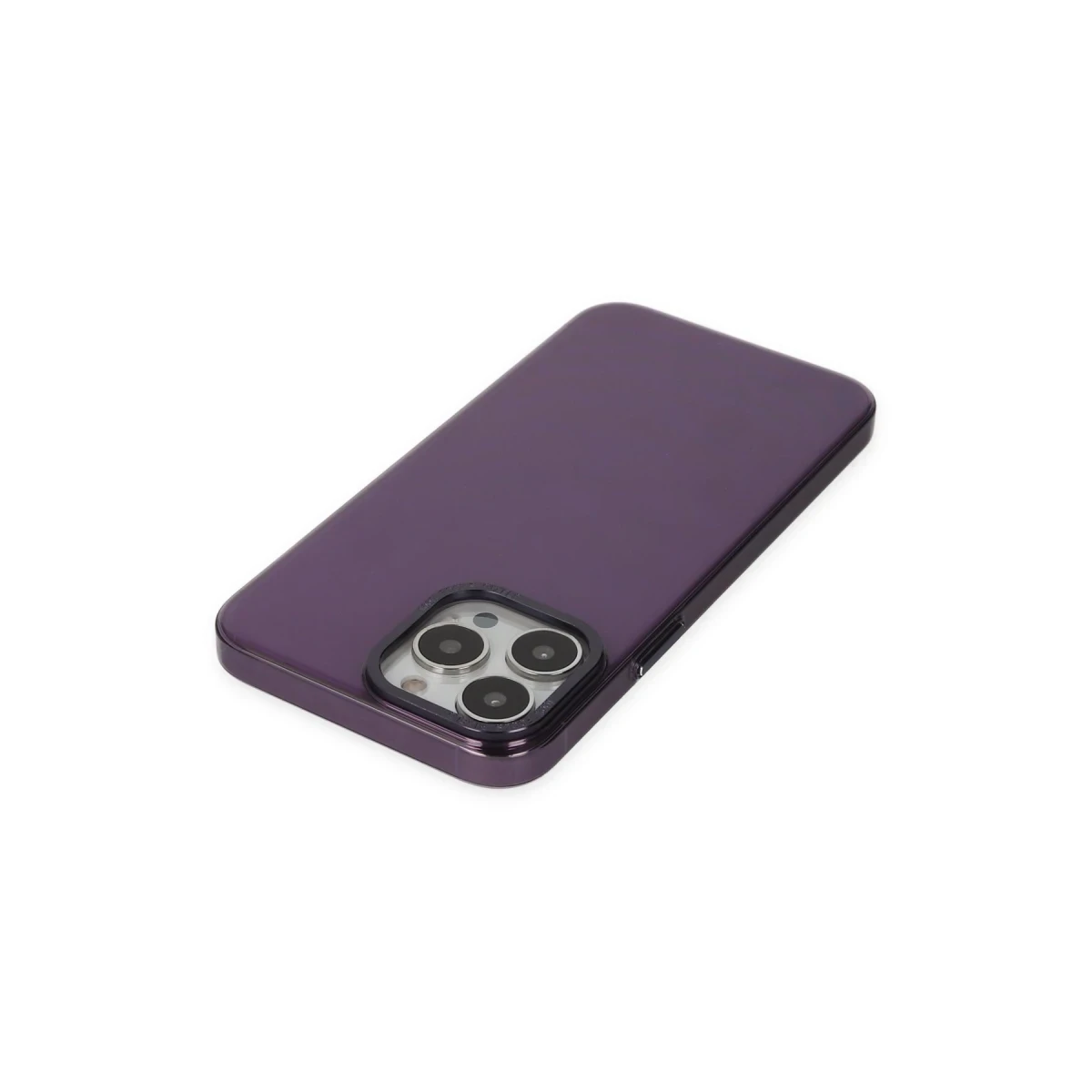 Newface Apple iPhone 13 Pro Max Kılıf Anka PC Sert Metal Kapak - Mor