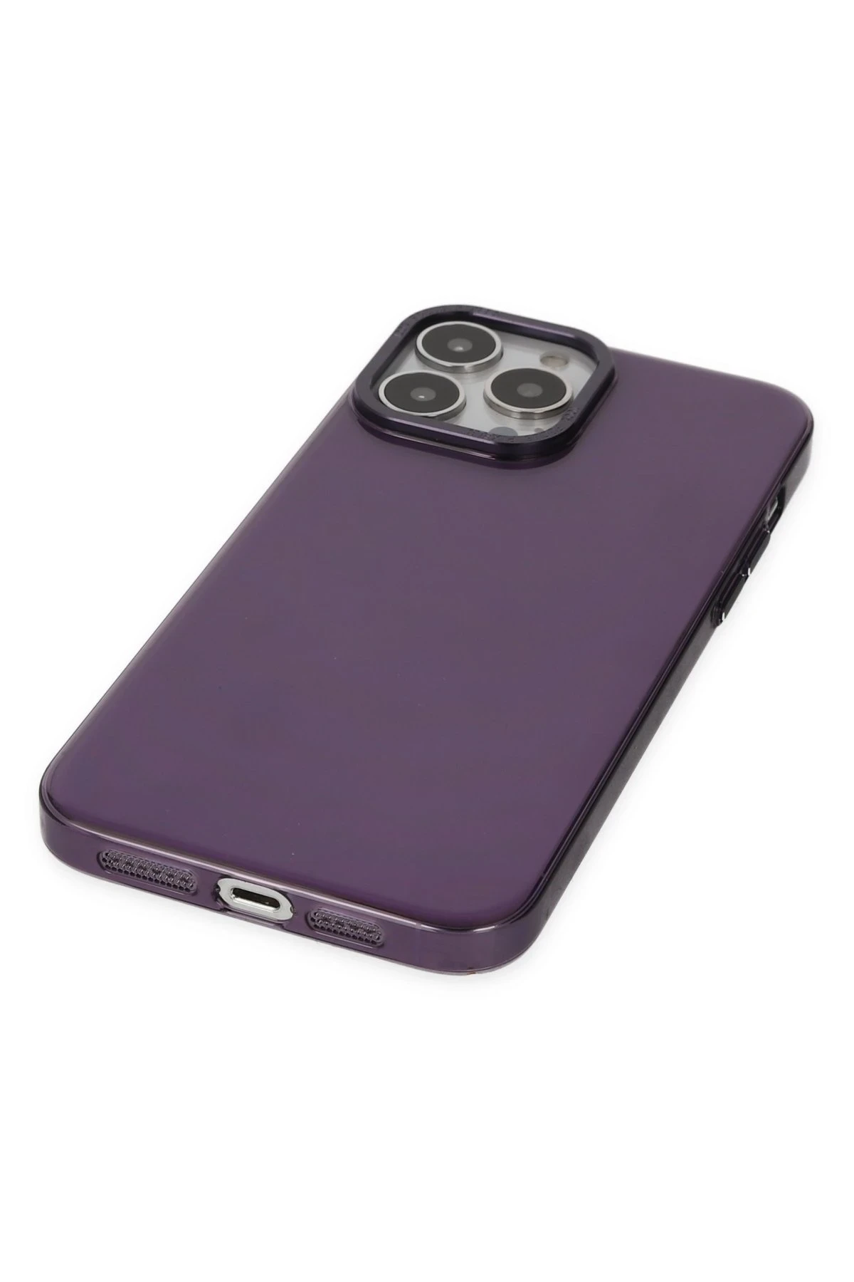 Newface iPhone 13 Pro Max Kılıf Anka PC Sert Metal Kapak - Mor