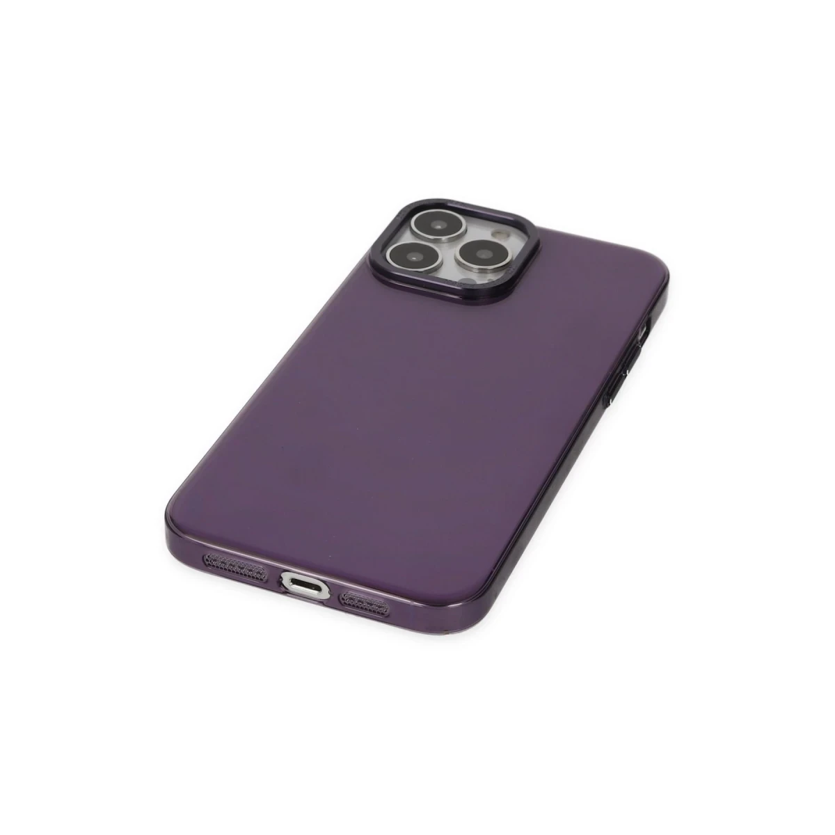 Newface Apple iPhone 13 Pro Max Kılıf Anka PC Sert Metal Kapak - Mor