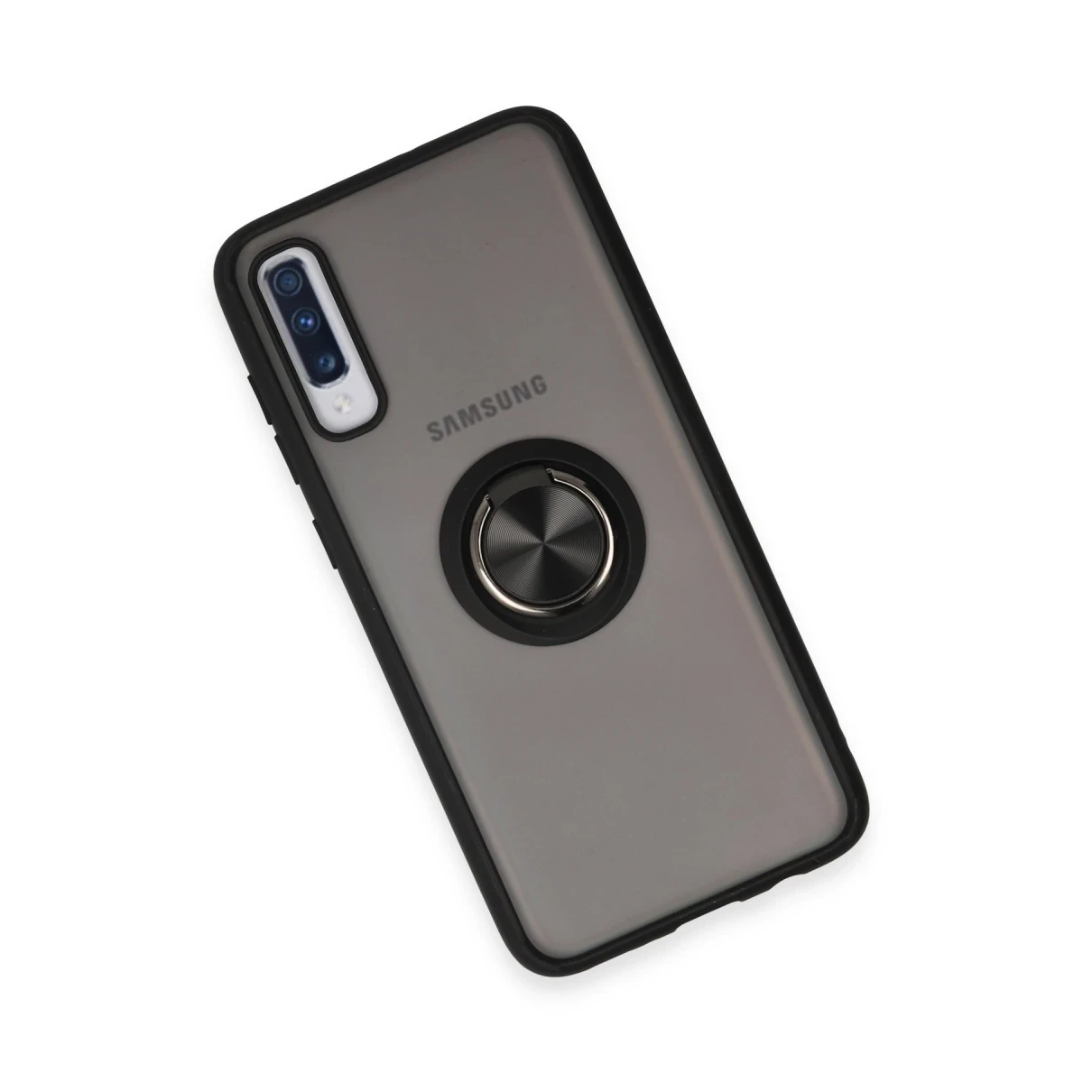 Newface Samsung Galaxy A70 Kılıf Montreal Yüzüklü Silikon Kapak - Siyah — görsel 7