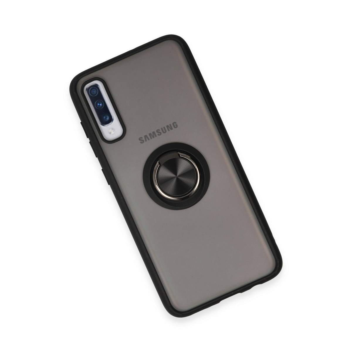 Newface Samsung Galaxy A70 Kılıf Montreal Yüzüklü Silikon Kapak - Siyah — görsel 11